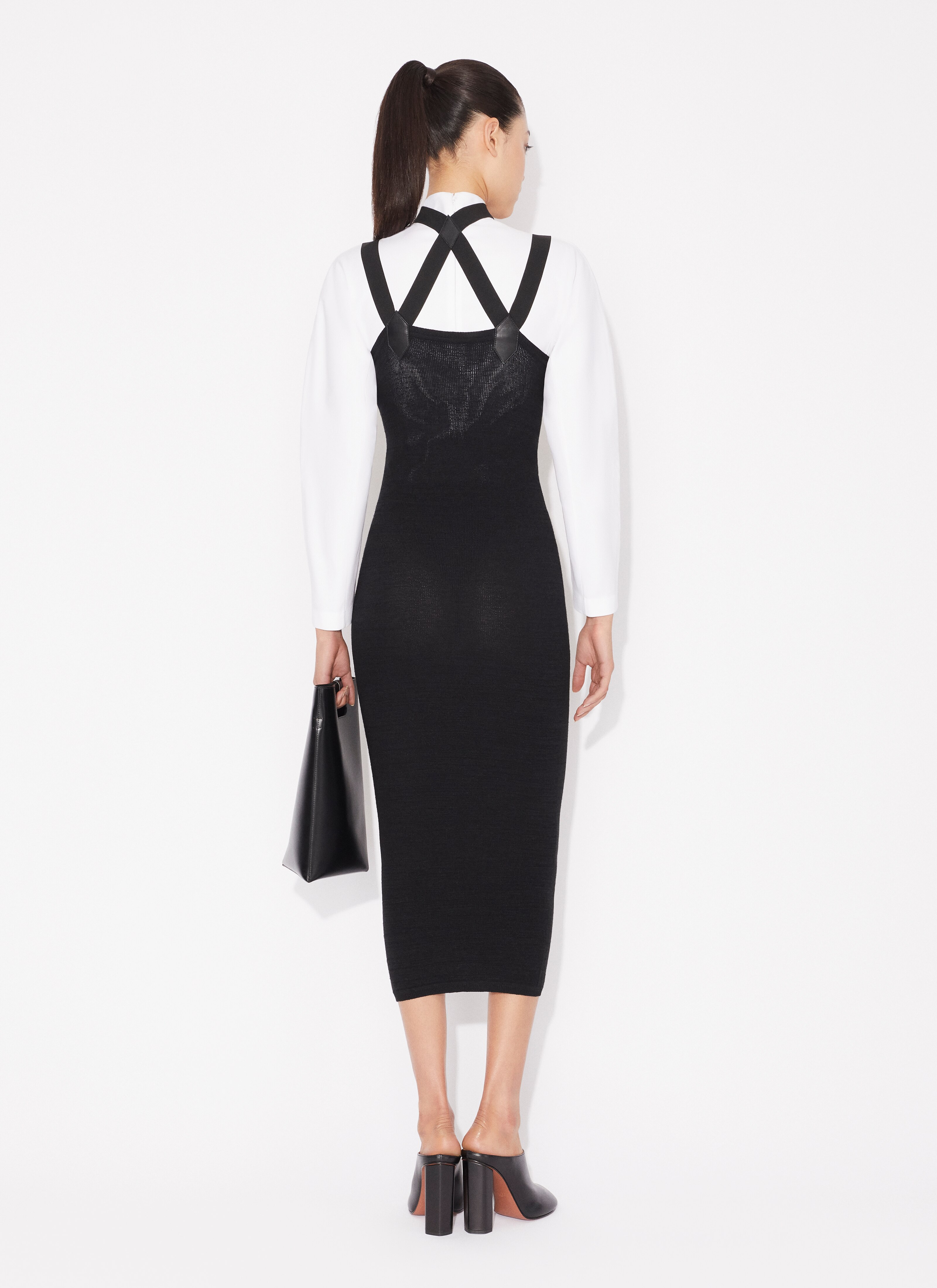 ALAÏA BODY CINTRÉ EN POPELINE BLANC OPTIQUE