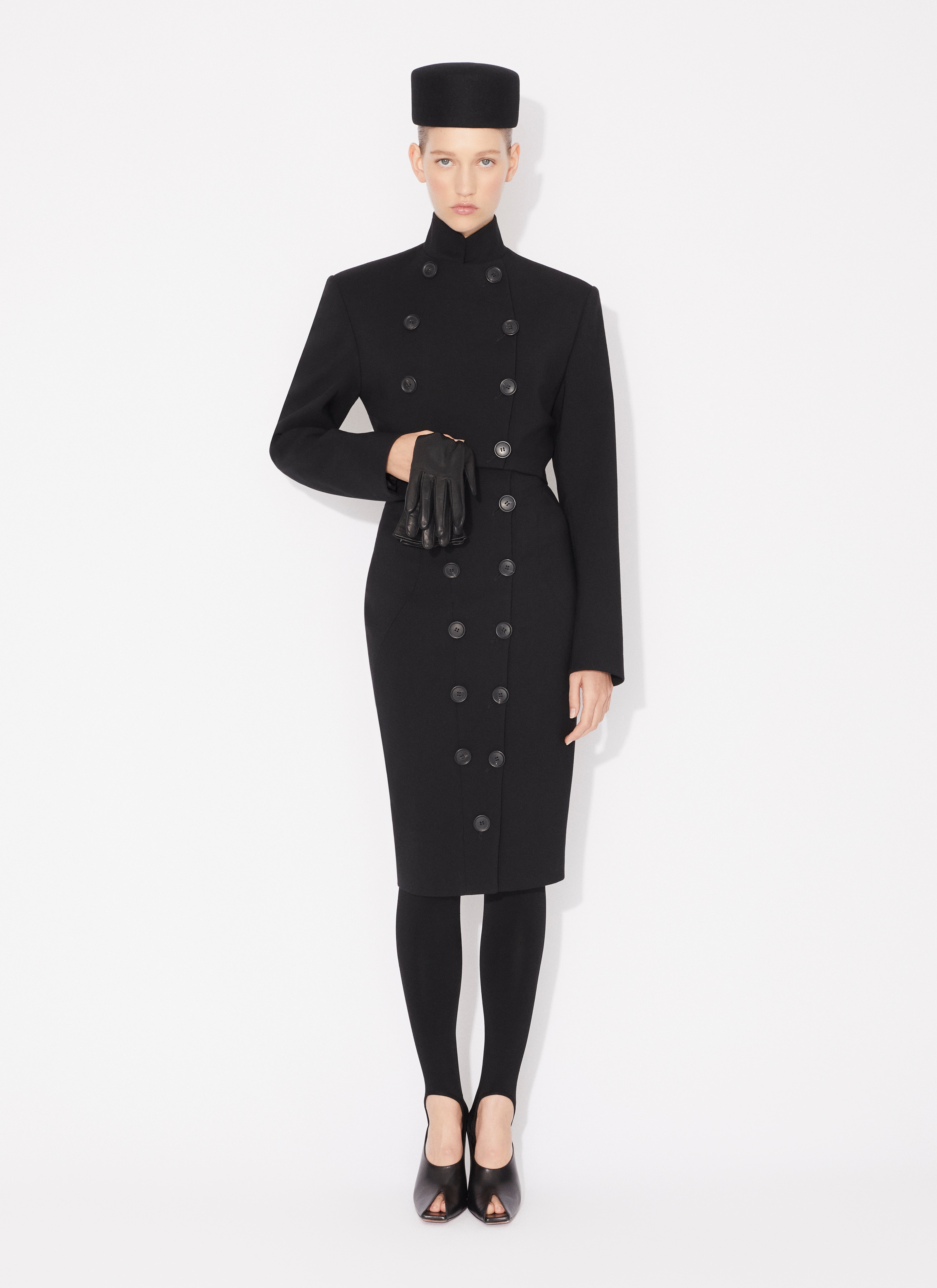 ALAÏA BLACK BUTTON SKIRT