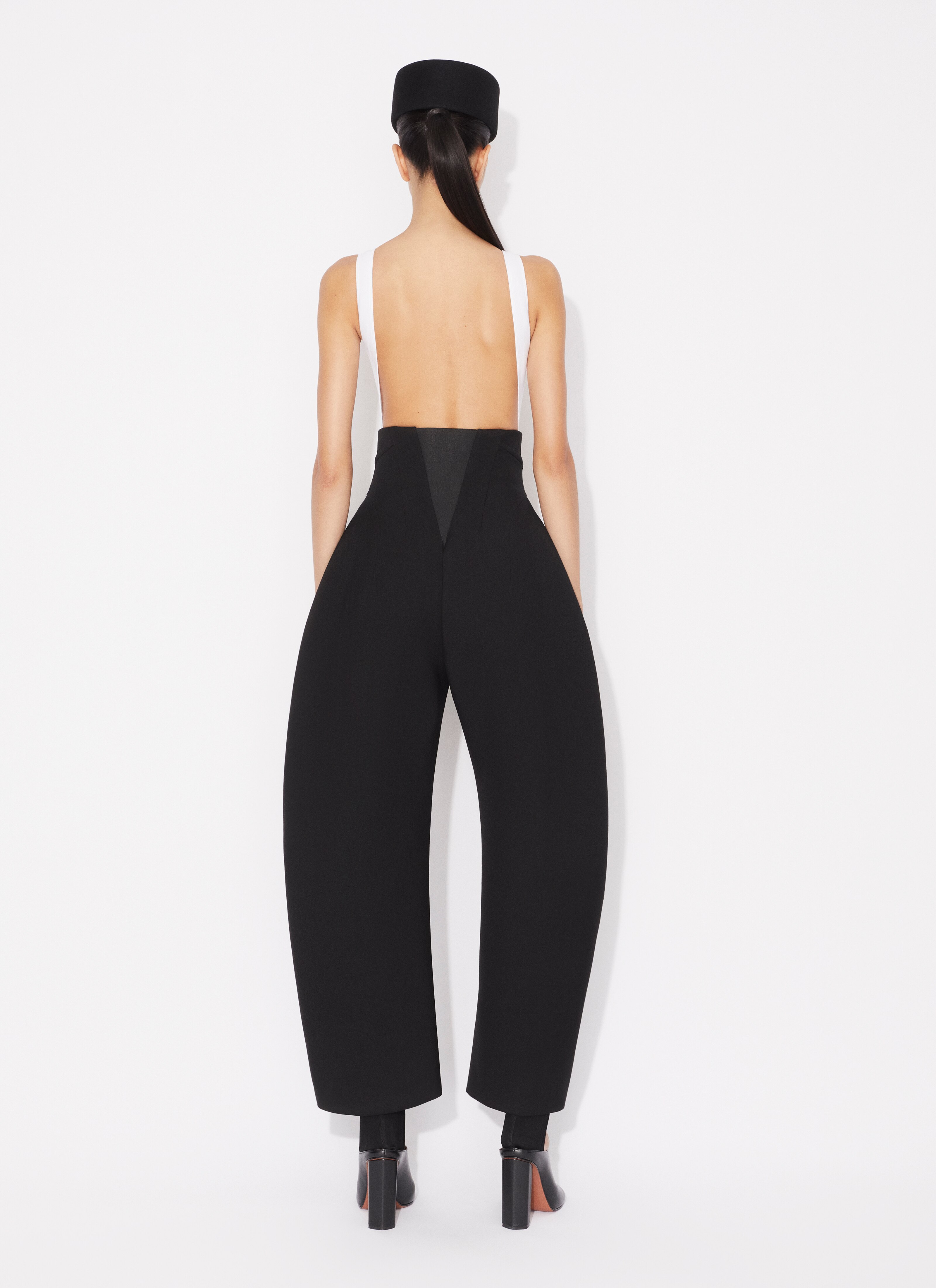 ALAÏA BLACK ROUND CORSET PANT