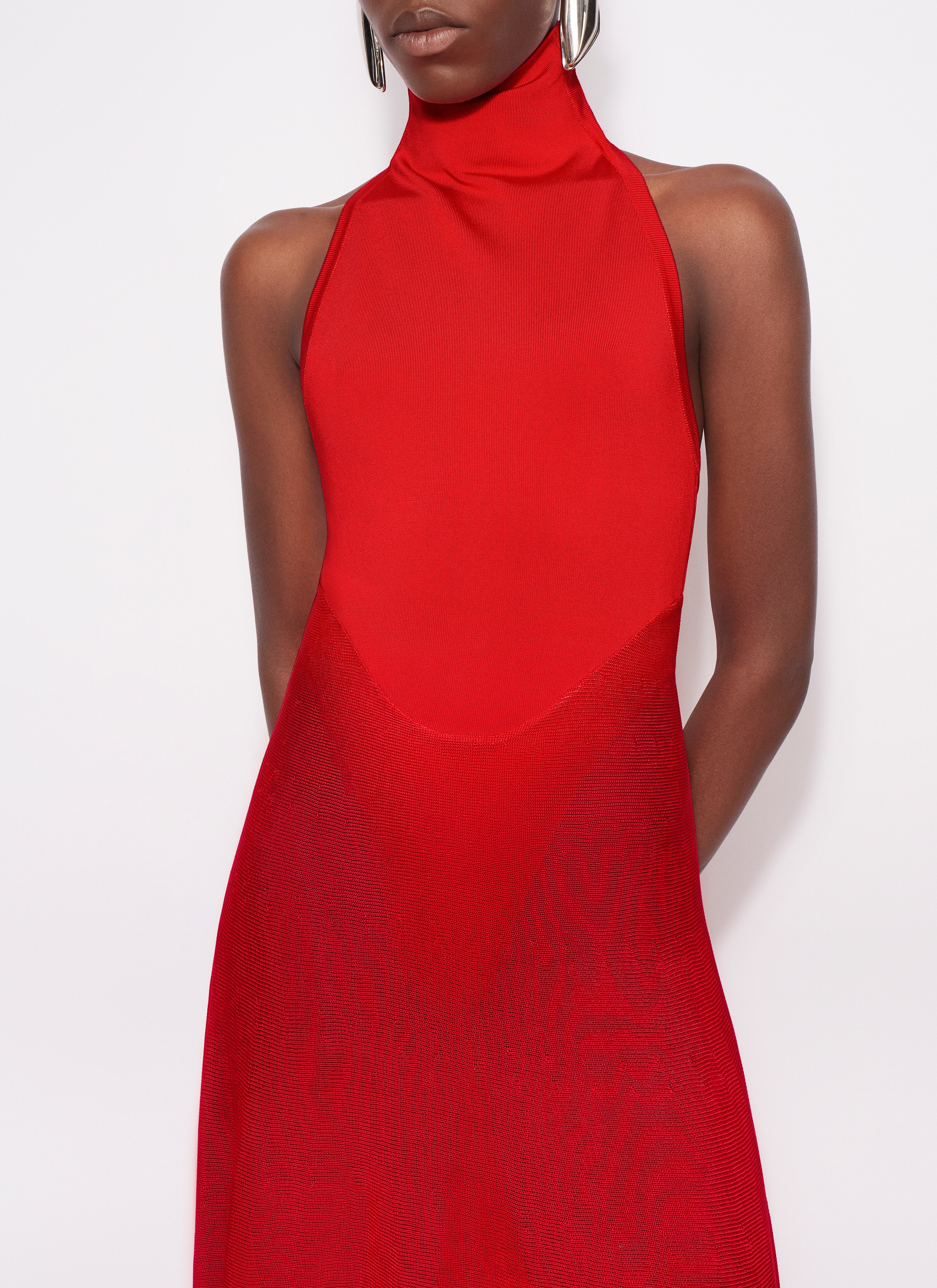 ROBE EVASEE BRILLANTE Rouge