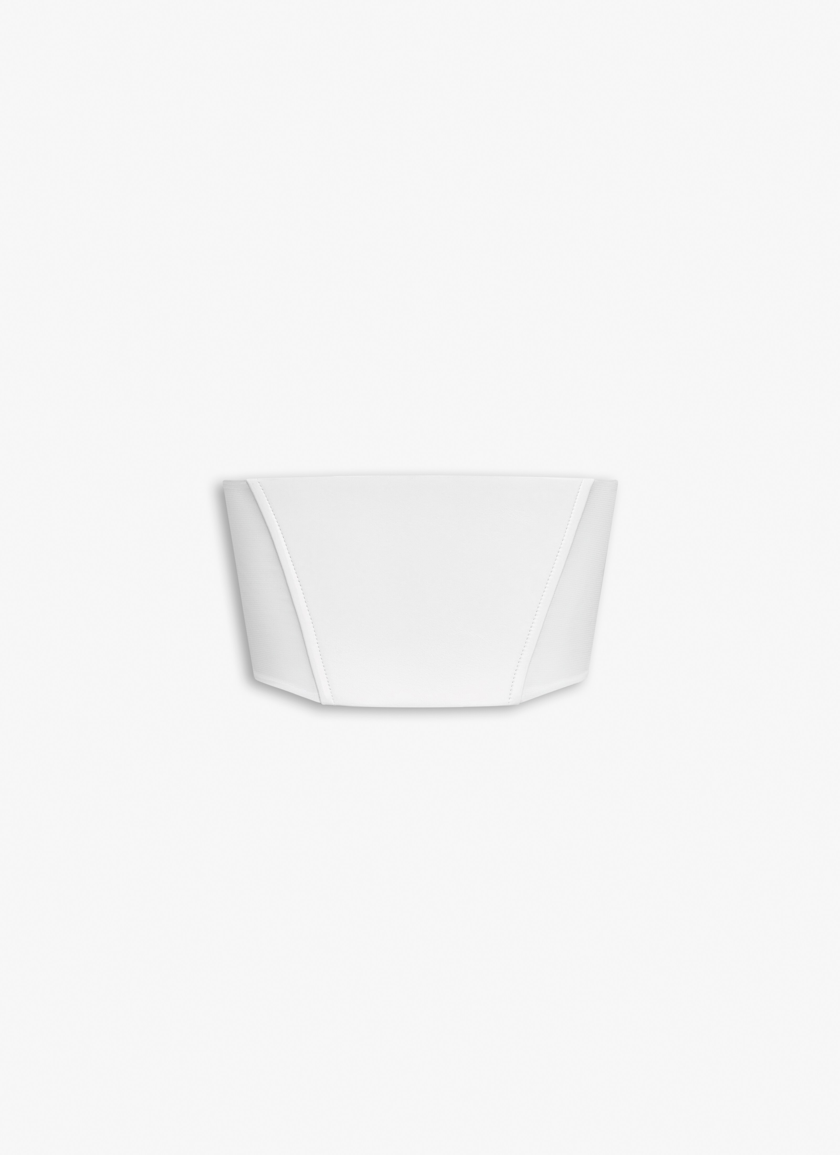 ALAÏA WHITE LEATHER BUSTIER BRA