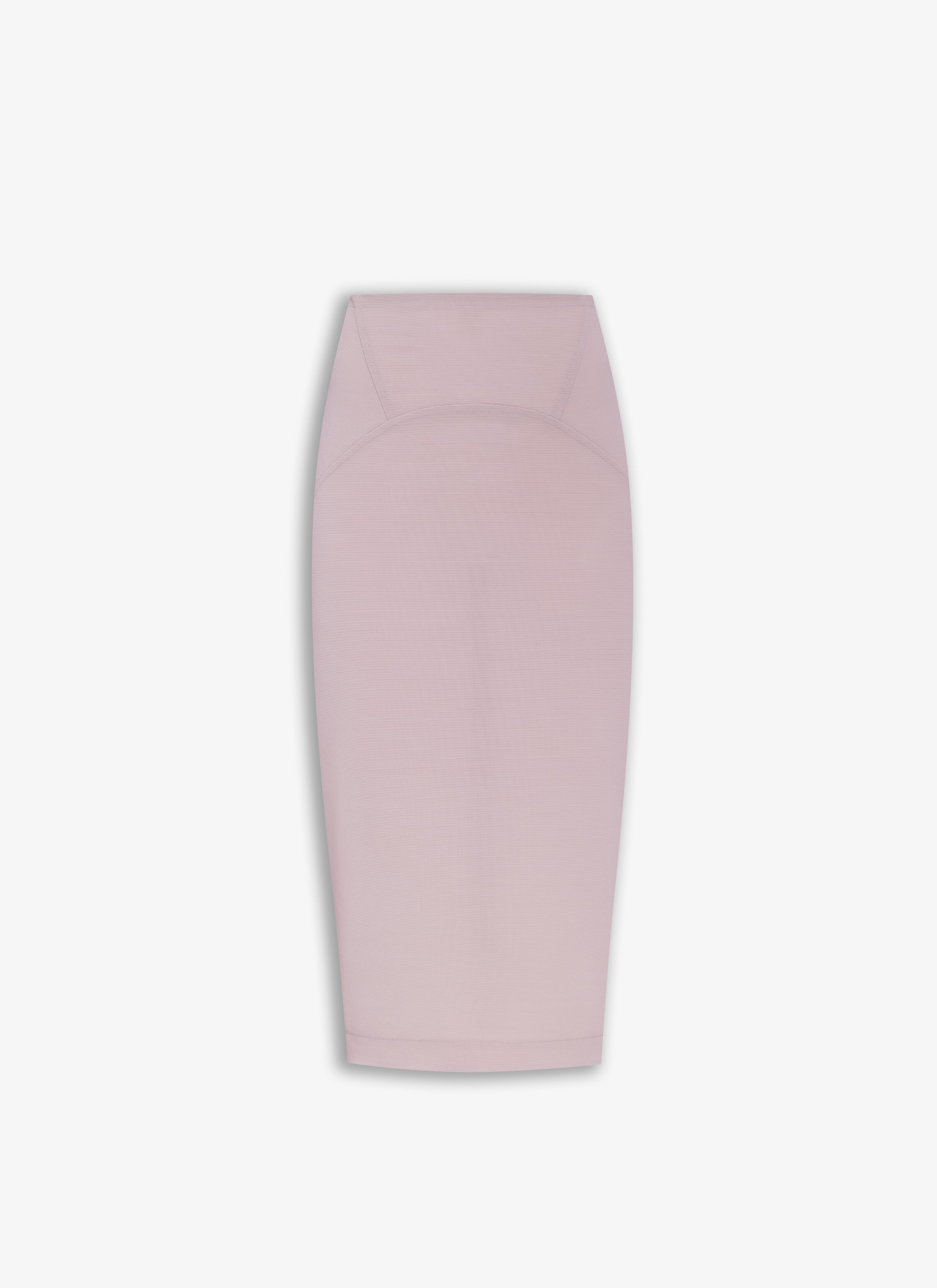 ALAÏA NUDE CONSTRUCTED PENCIL SKIRT