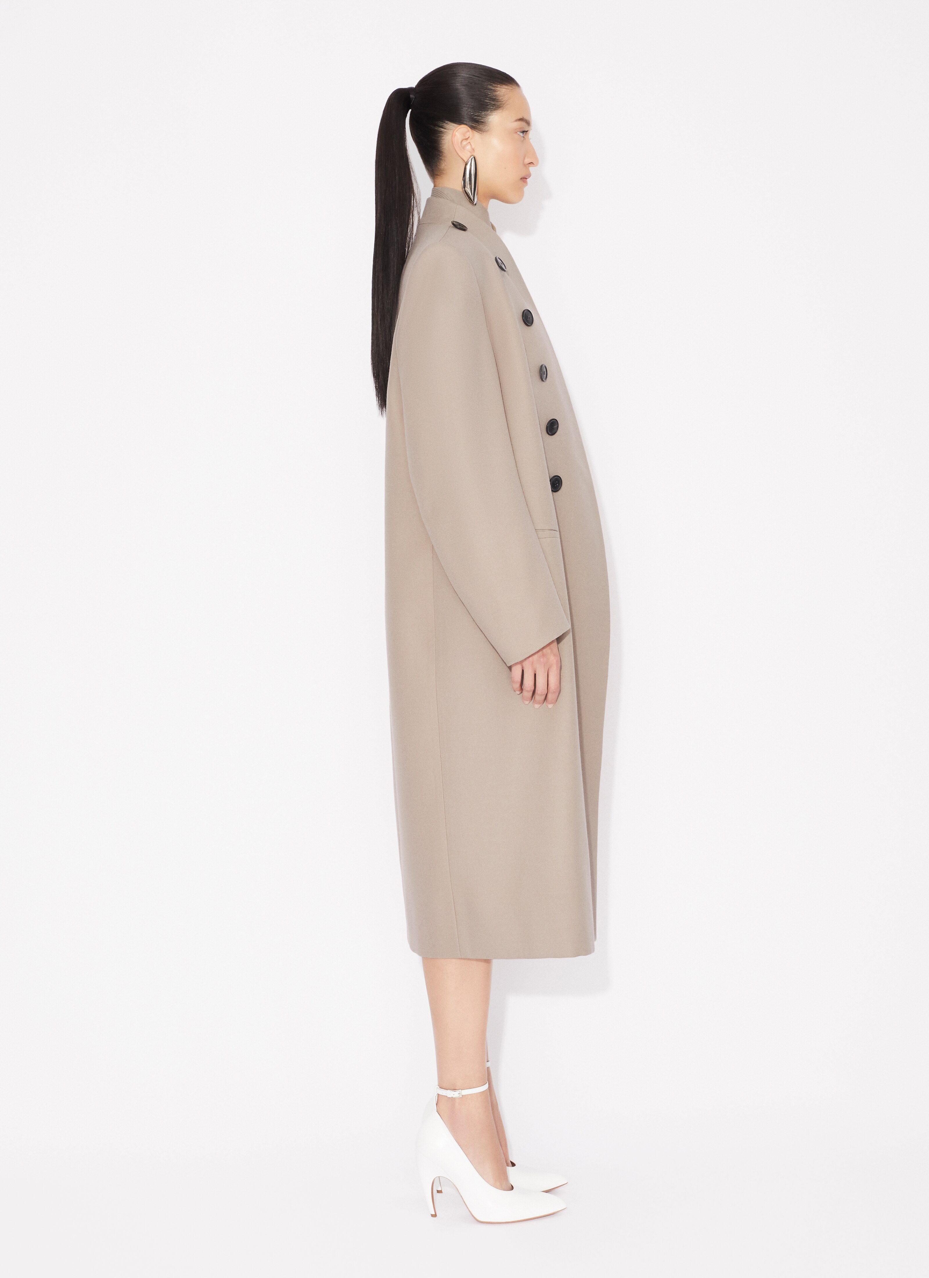 ALAÏA NUDE WOOL LARGE COAT