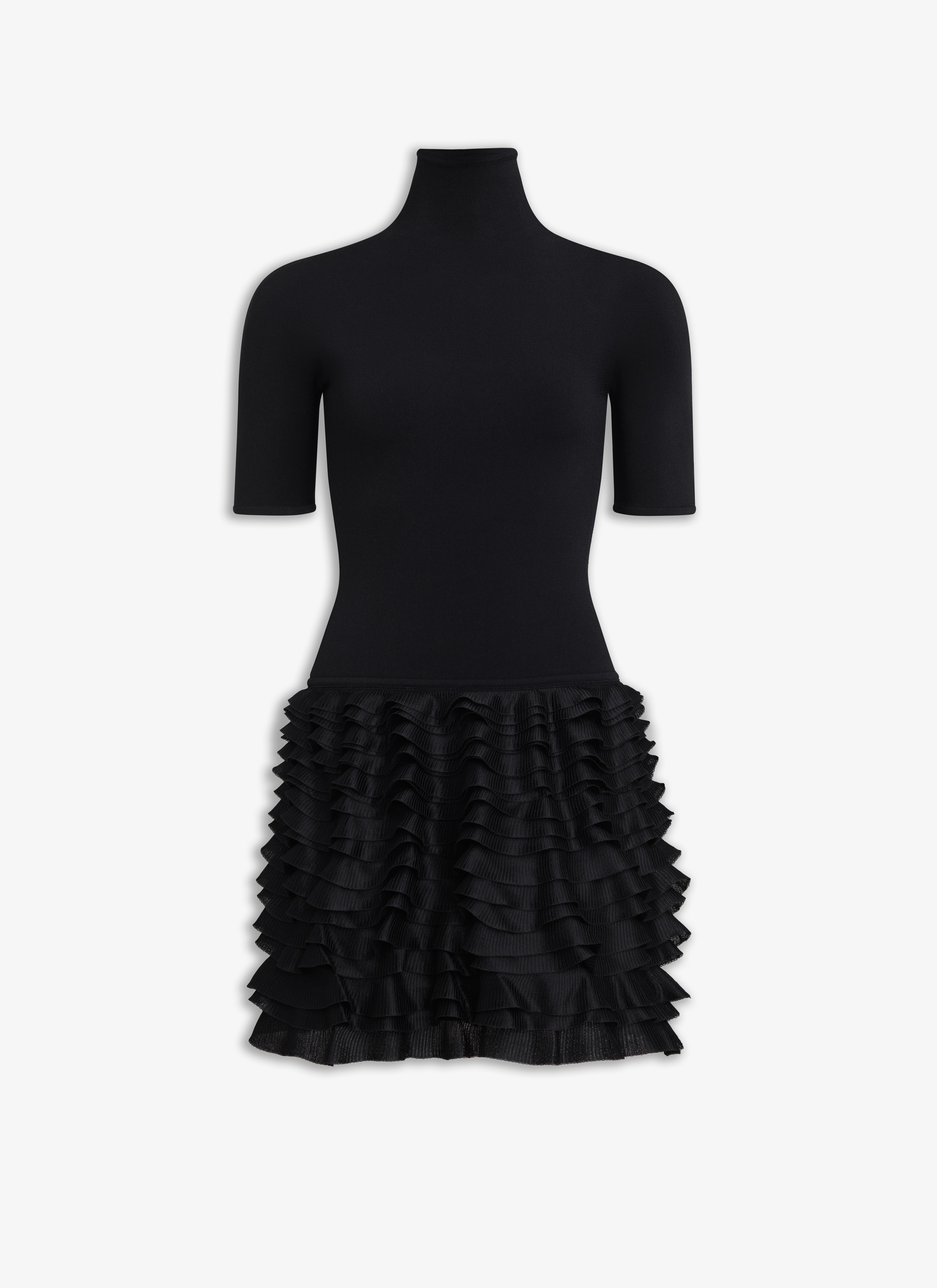 Alaïa // Black Silk Mesh Ruffle Dress – VSP Consignment