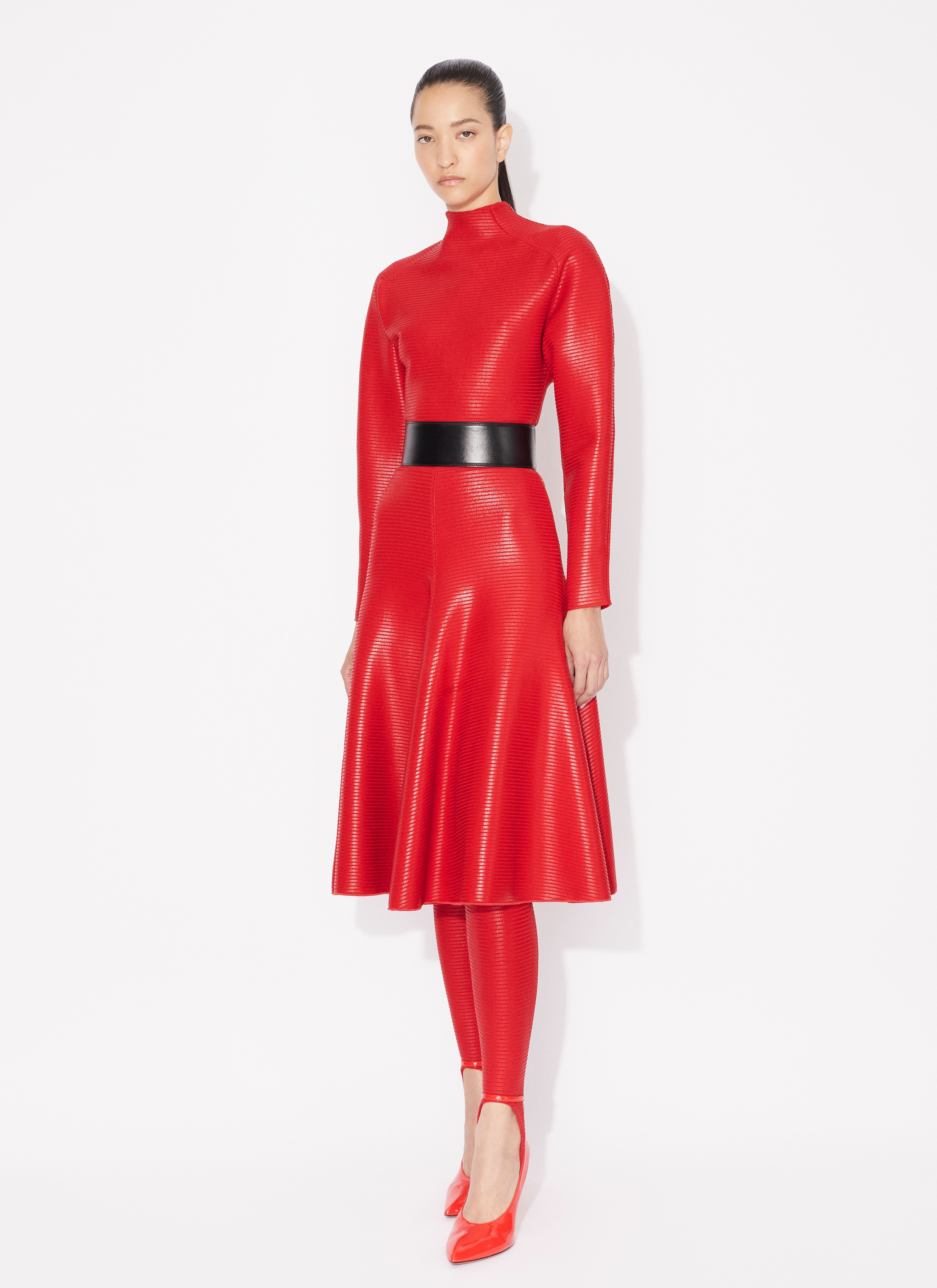 ALAÏA ROT  BESCHICHTETER PULLOVER