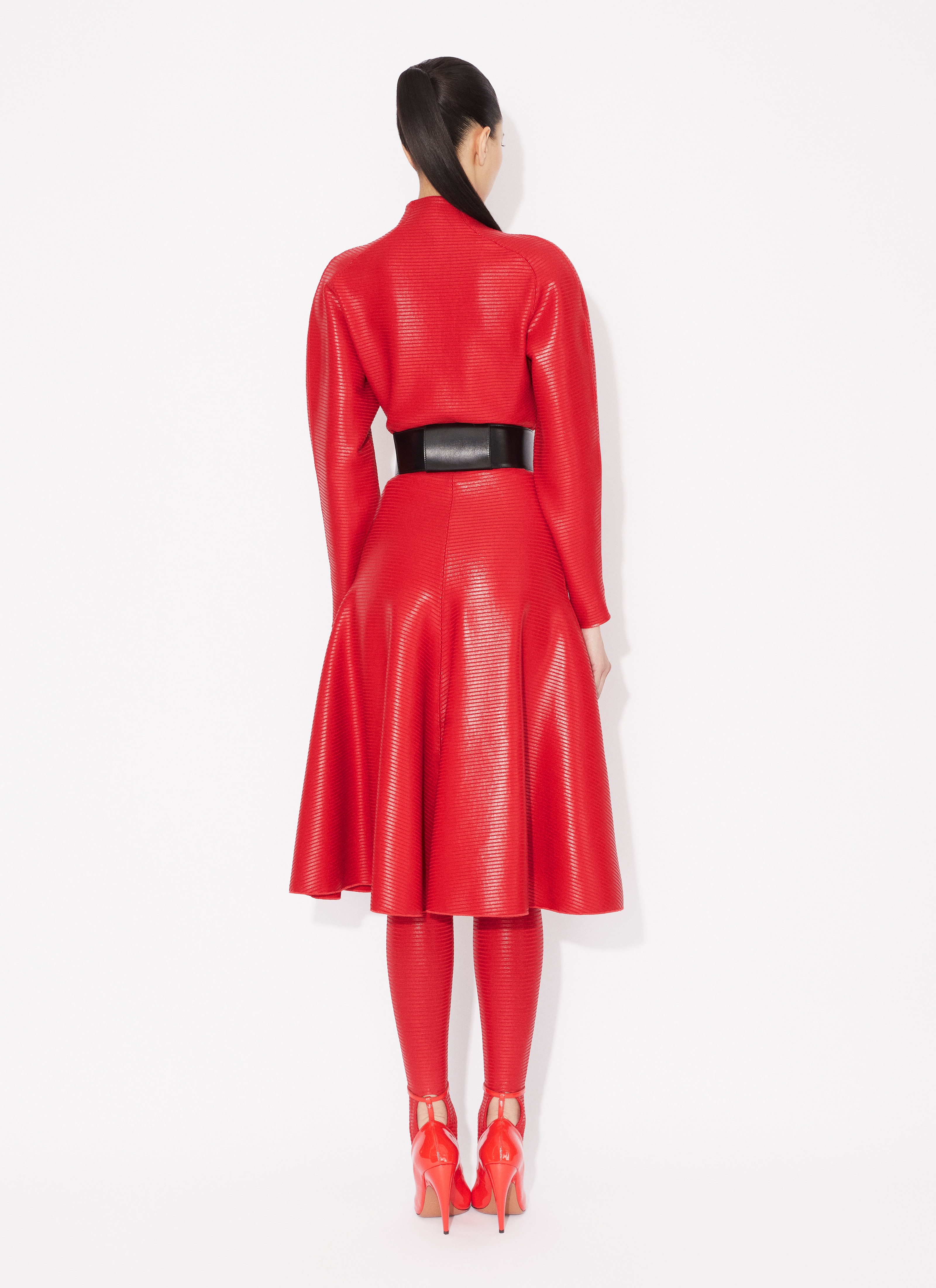 ALAÏA ROT  BESCHICHTETER PULLOVER