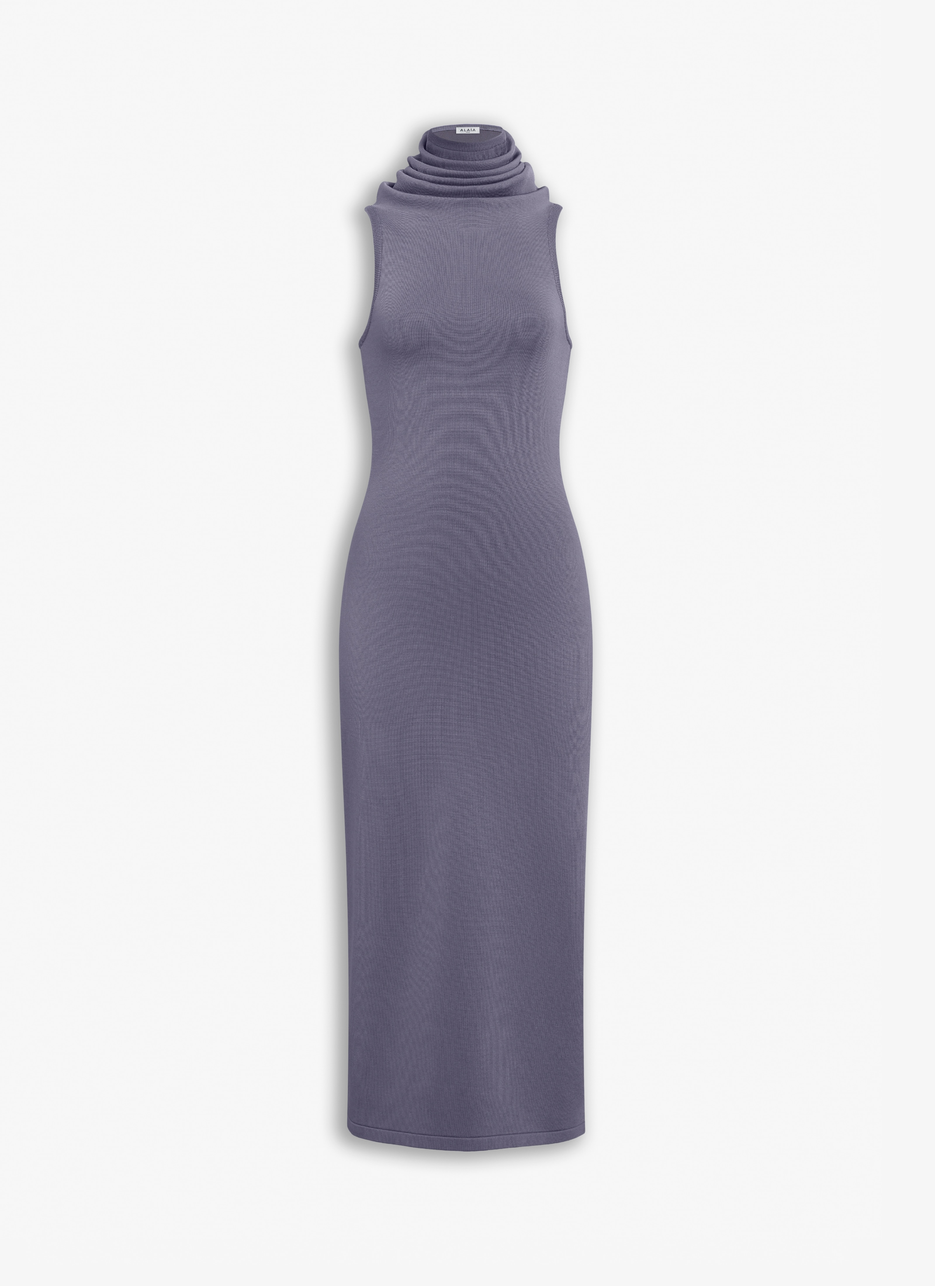 ALAÏA STEEL HOODED TUBE DRESS