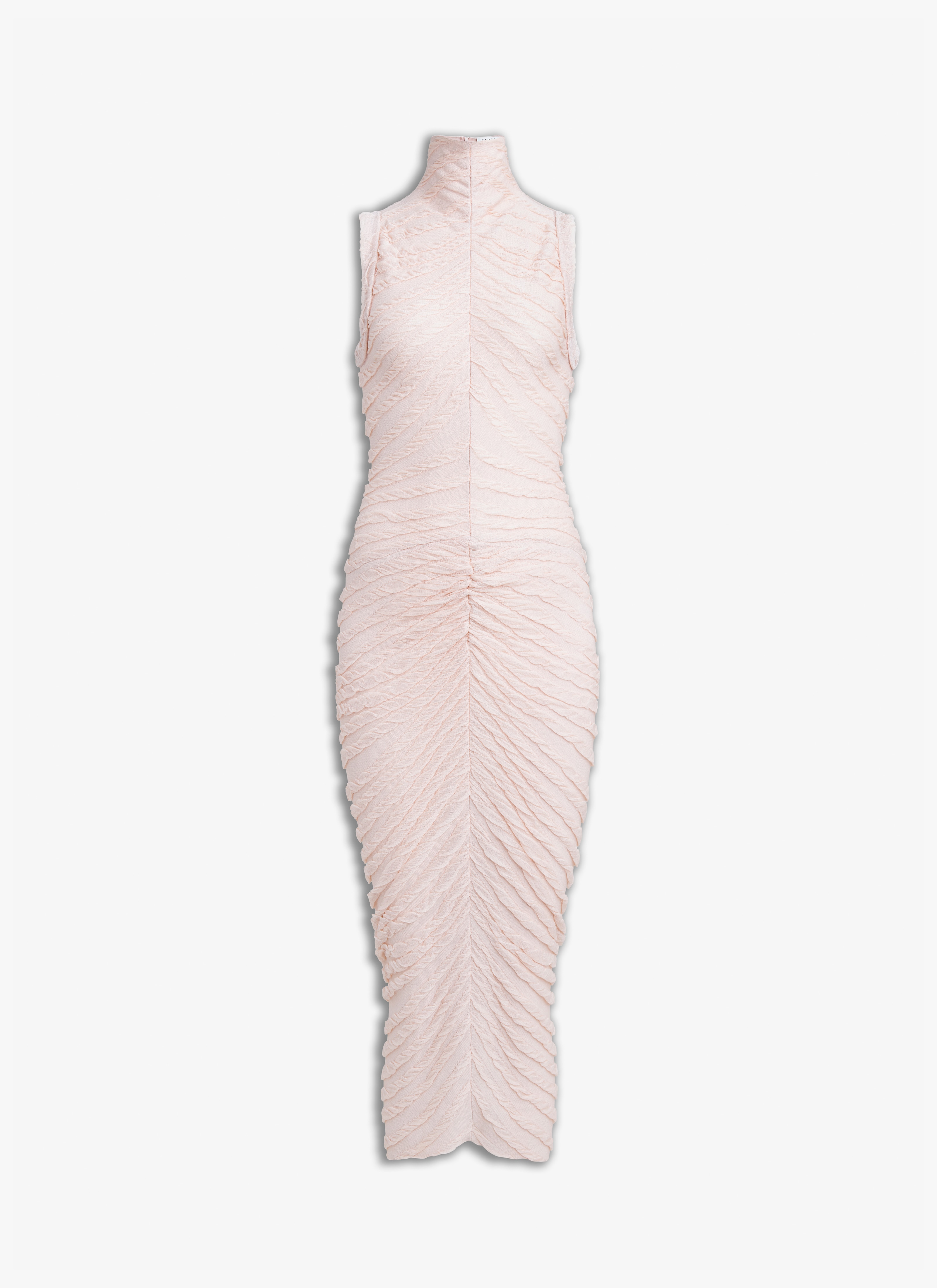 ALAÏA NUDE SHEER SCULPTING BODYCON DRESS