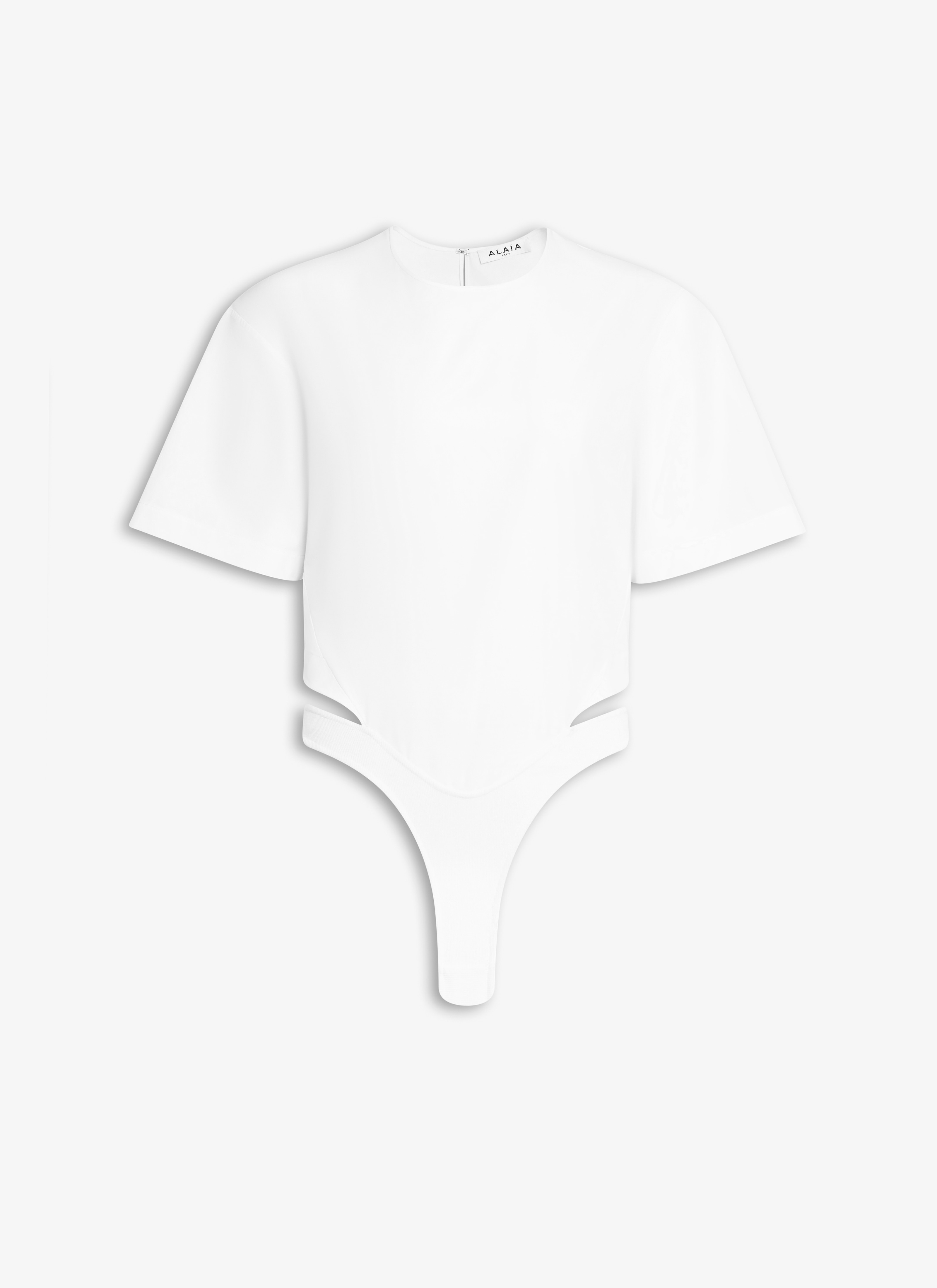 ALAÏA WEIß BODY-T-SHIRT AUS POPELINE