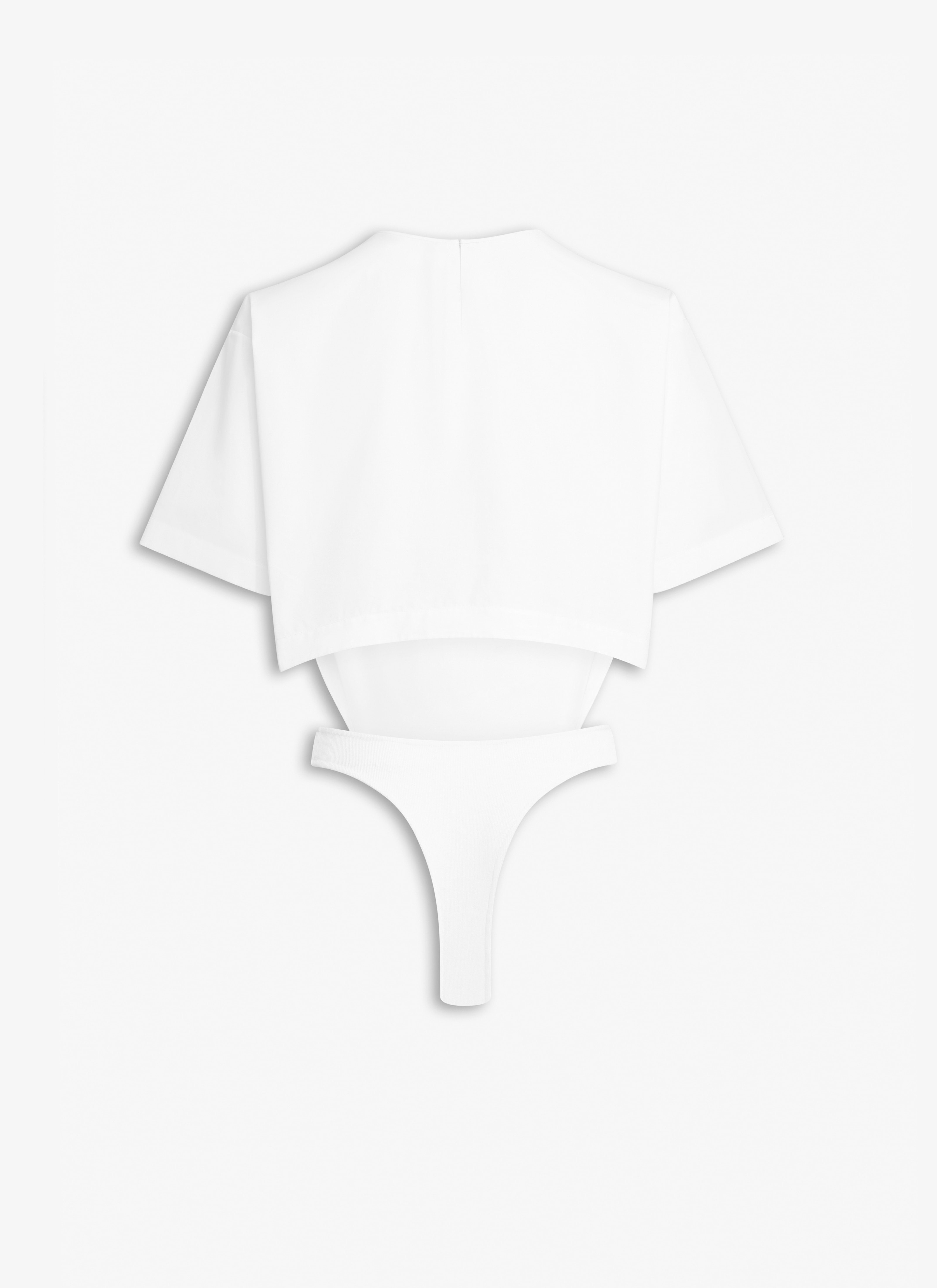 ALAÏA WEIß BODY-T-SHIRT AUS POPELINE