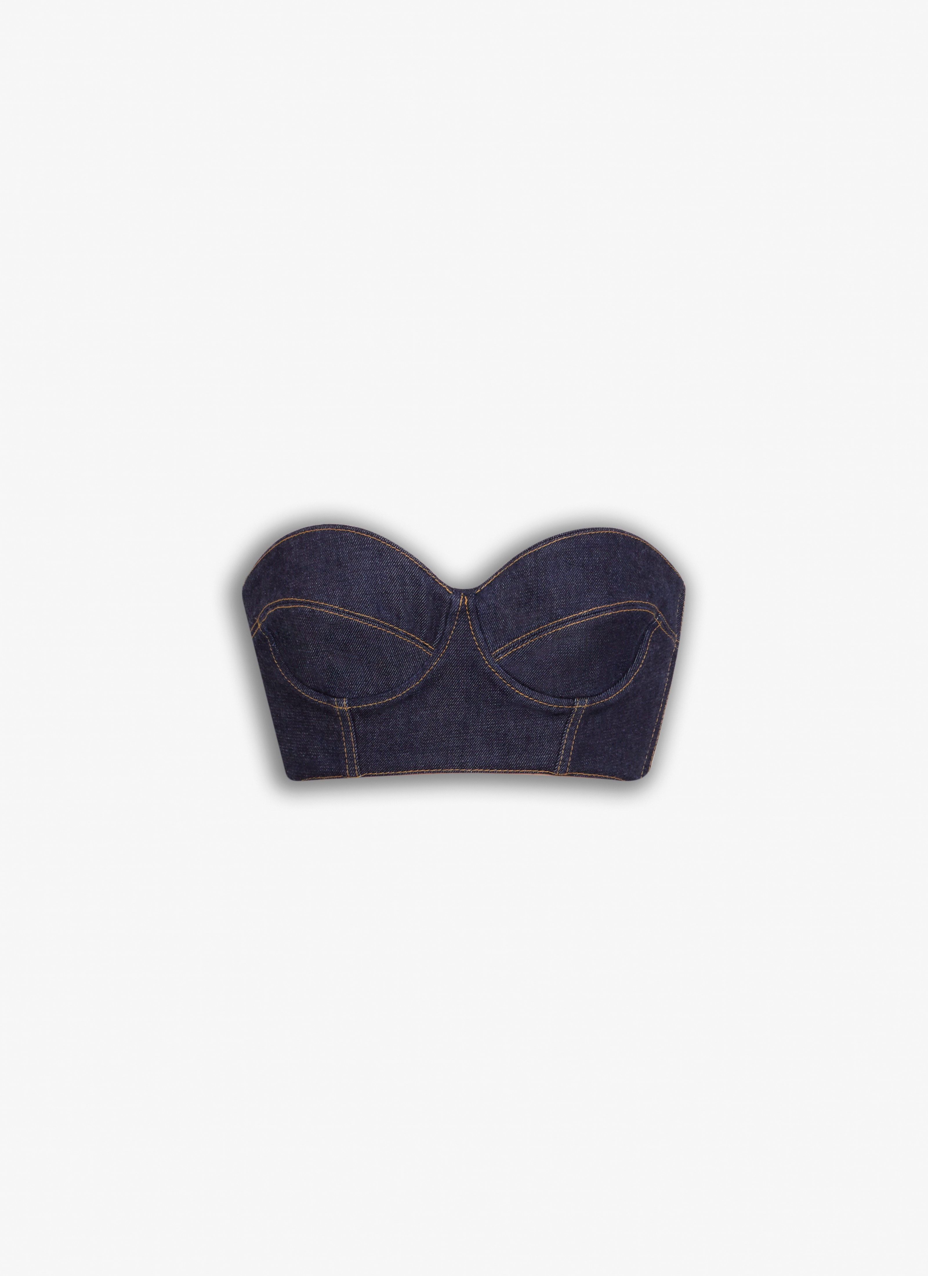 ALAÏA BLUE BUSTIER BRA