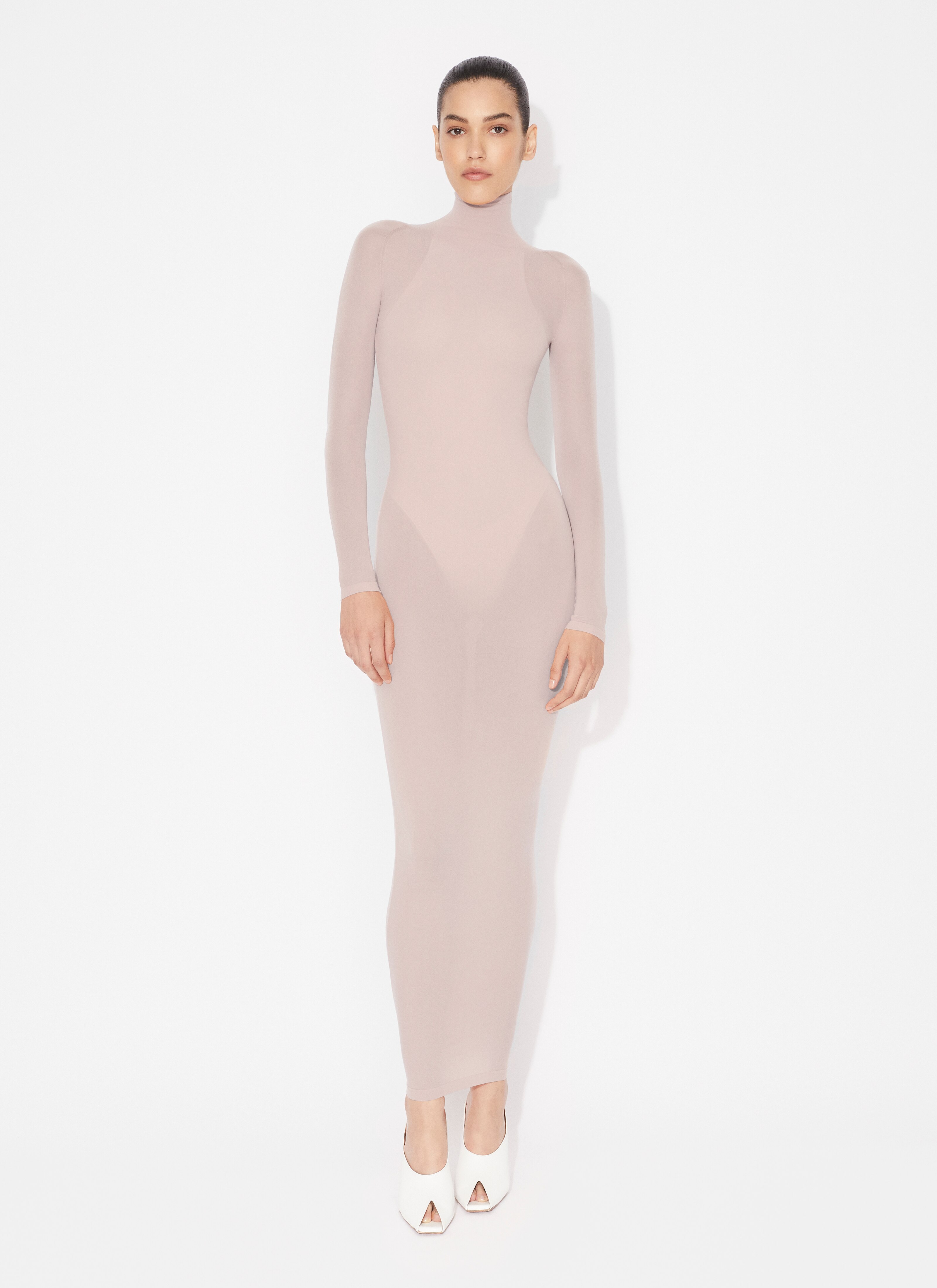 ALAÏA APRICOT FITTED BODY IN FINE KNIT