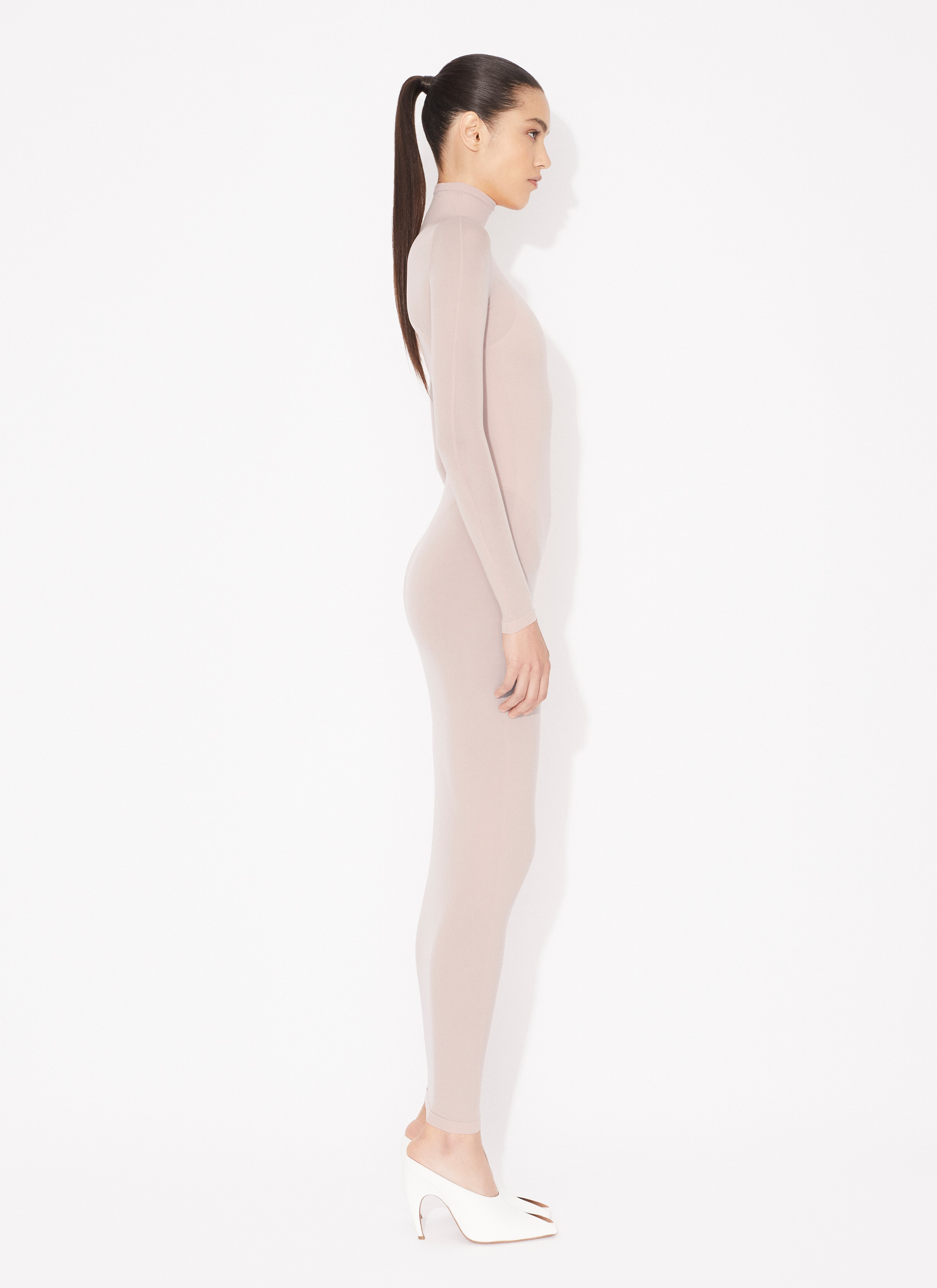 ALAÏA APRICOT FITTED BODY IN FINE KNIT