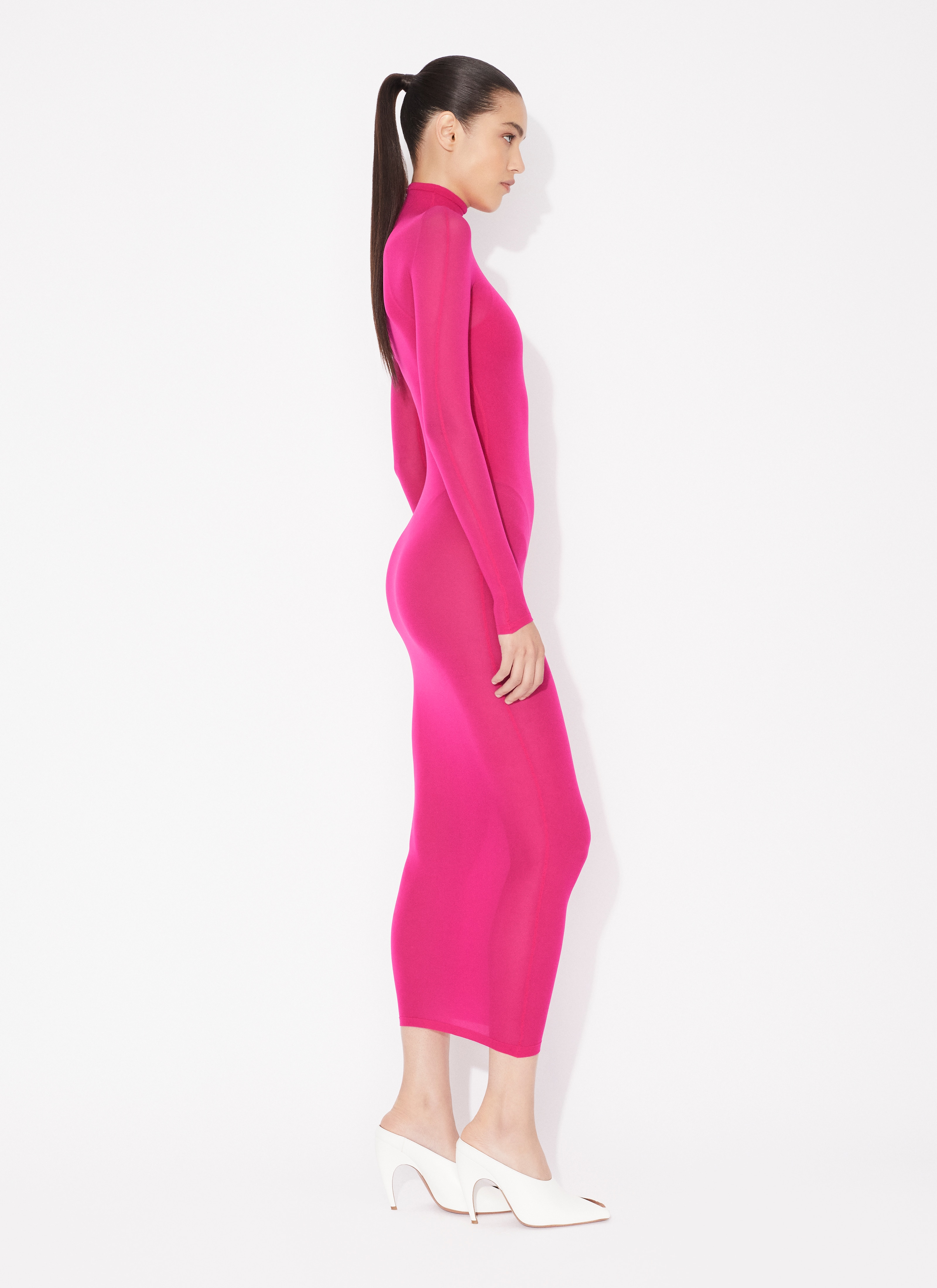ALAÏA シアー ハイネックドレス | ドレス | アライア JP