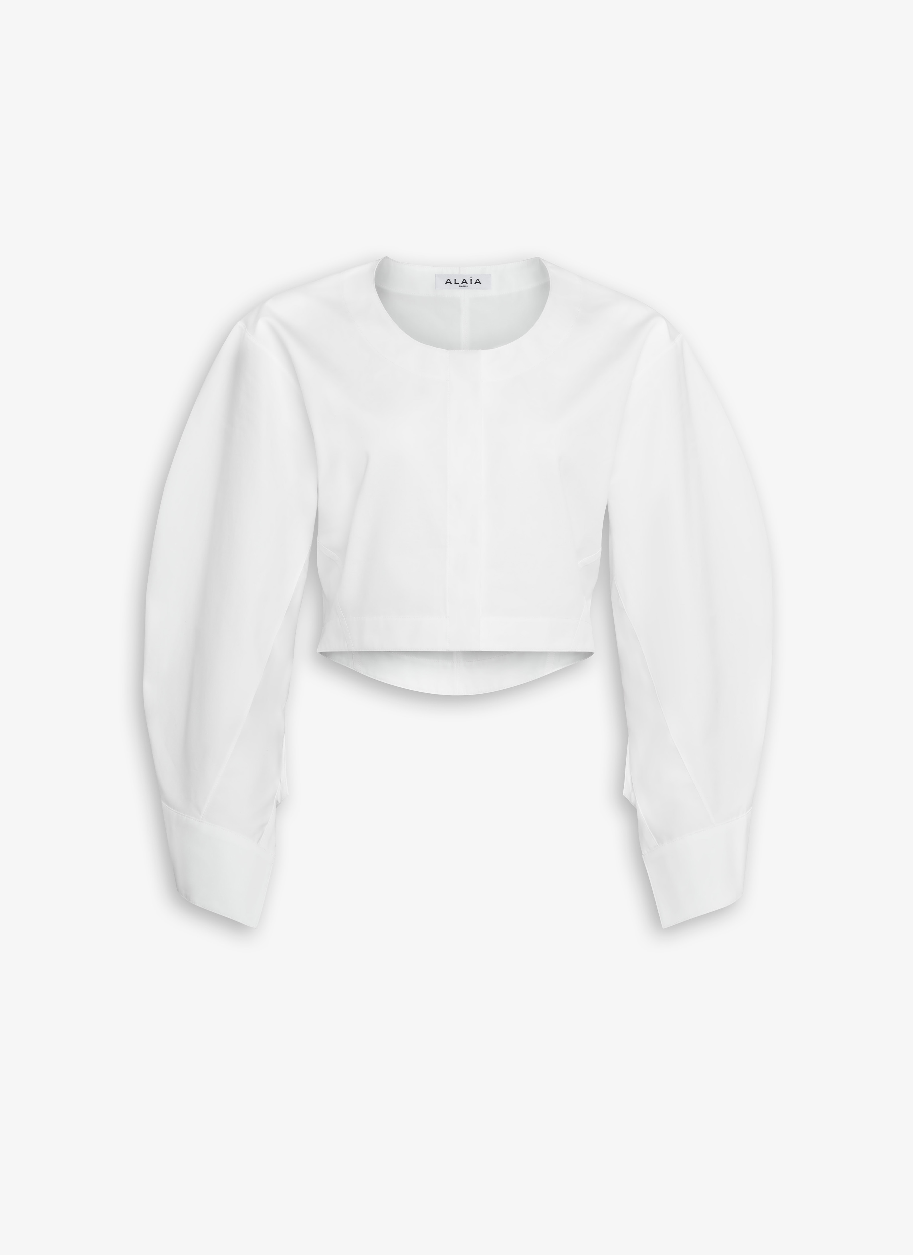 ALAÏA WHITE BLOUSE IN COTTON POPLIN