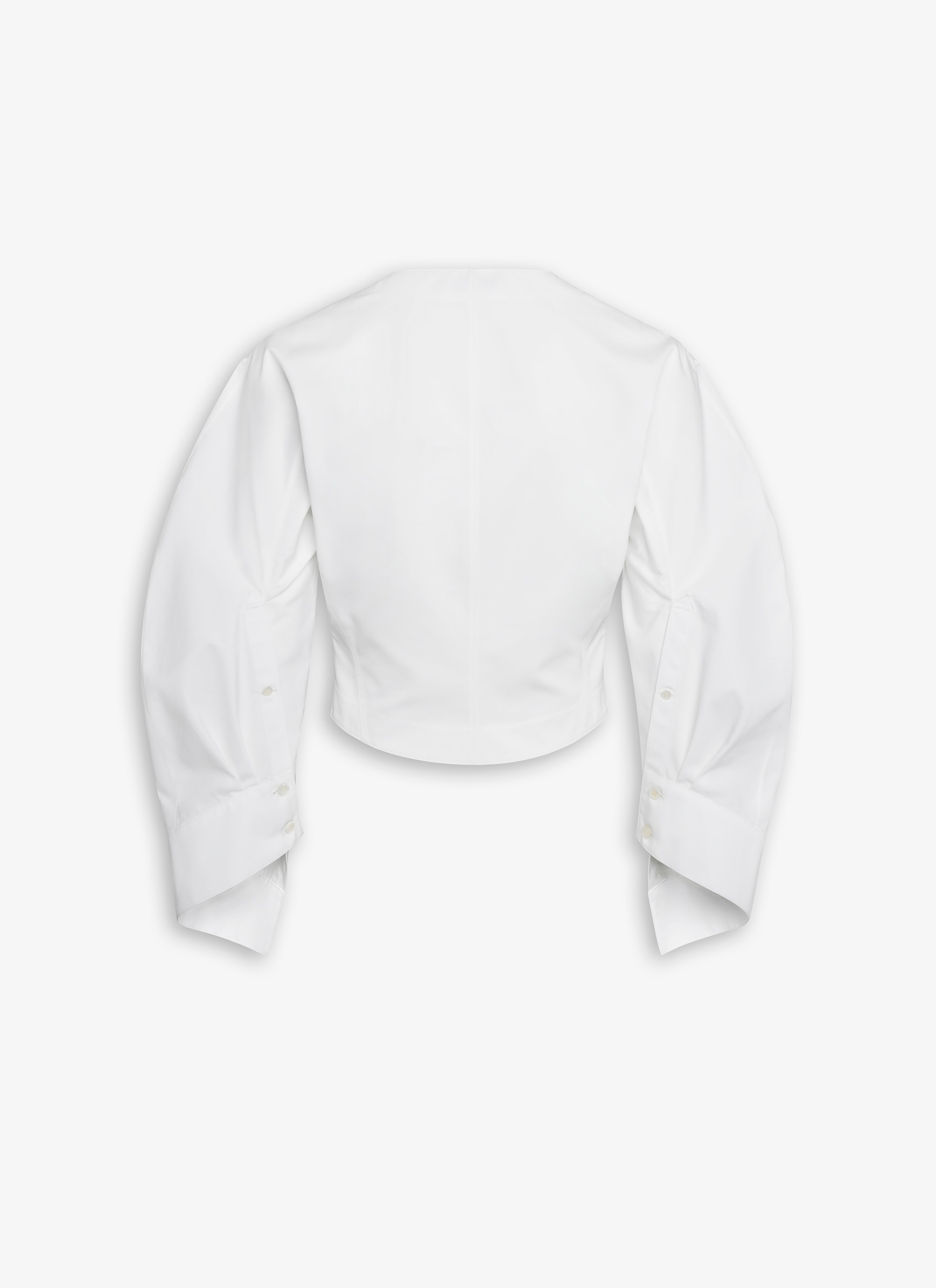 ALAÏA WHITE BLOUSE IN COTTON POPLIN