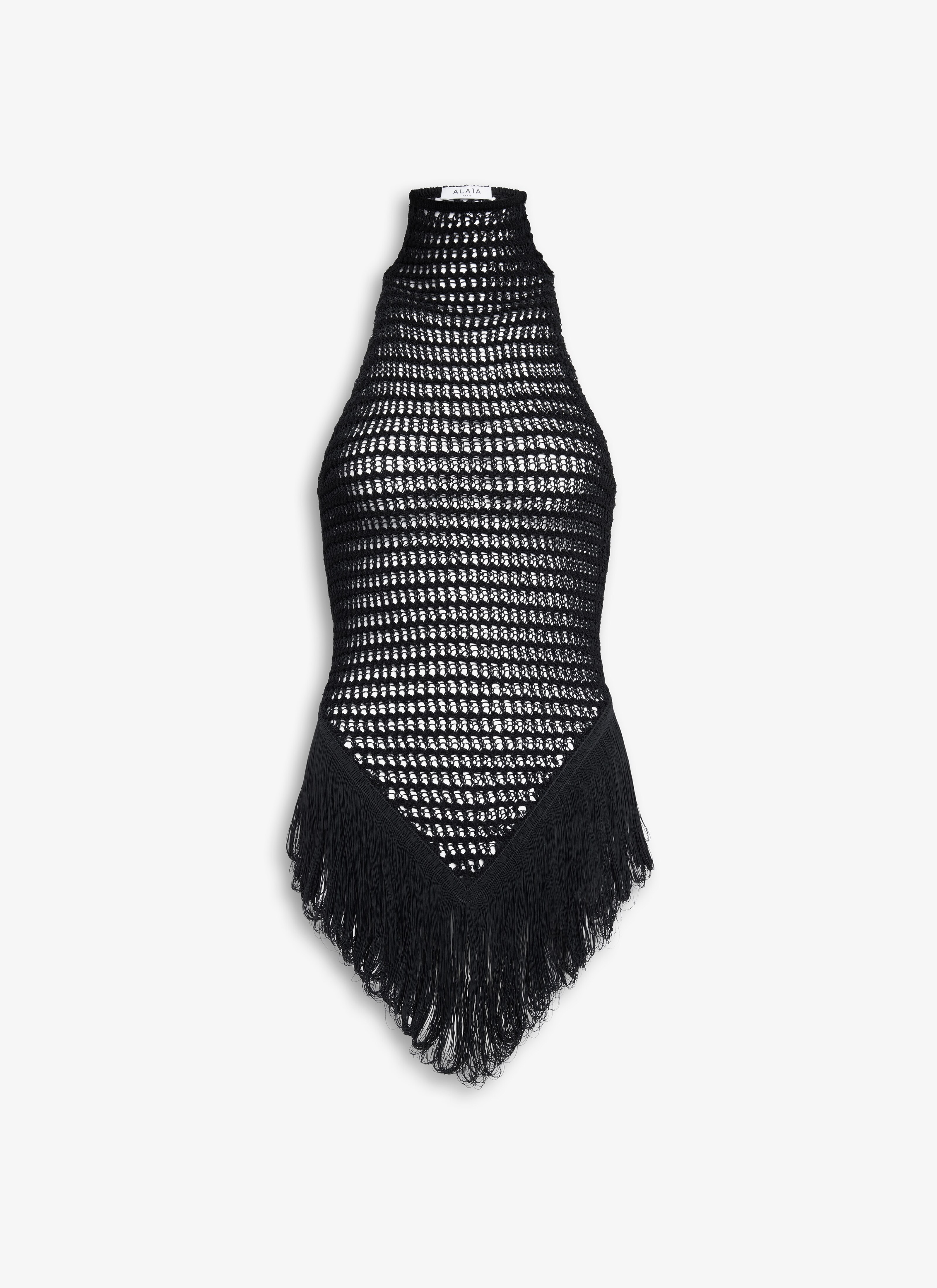 ALAÏA BLACK FRINGES TOP