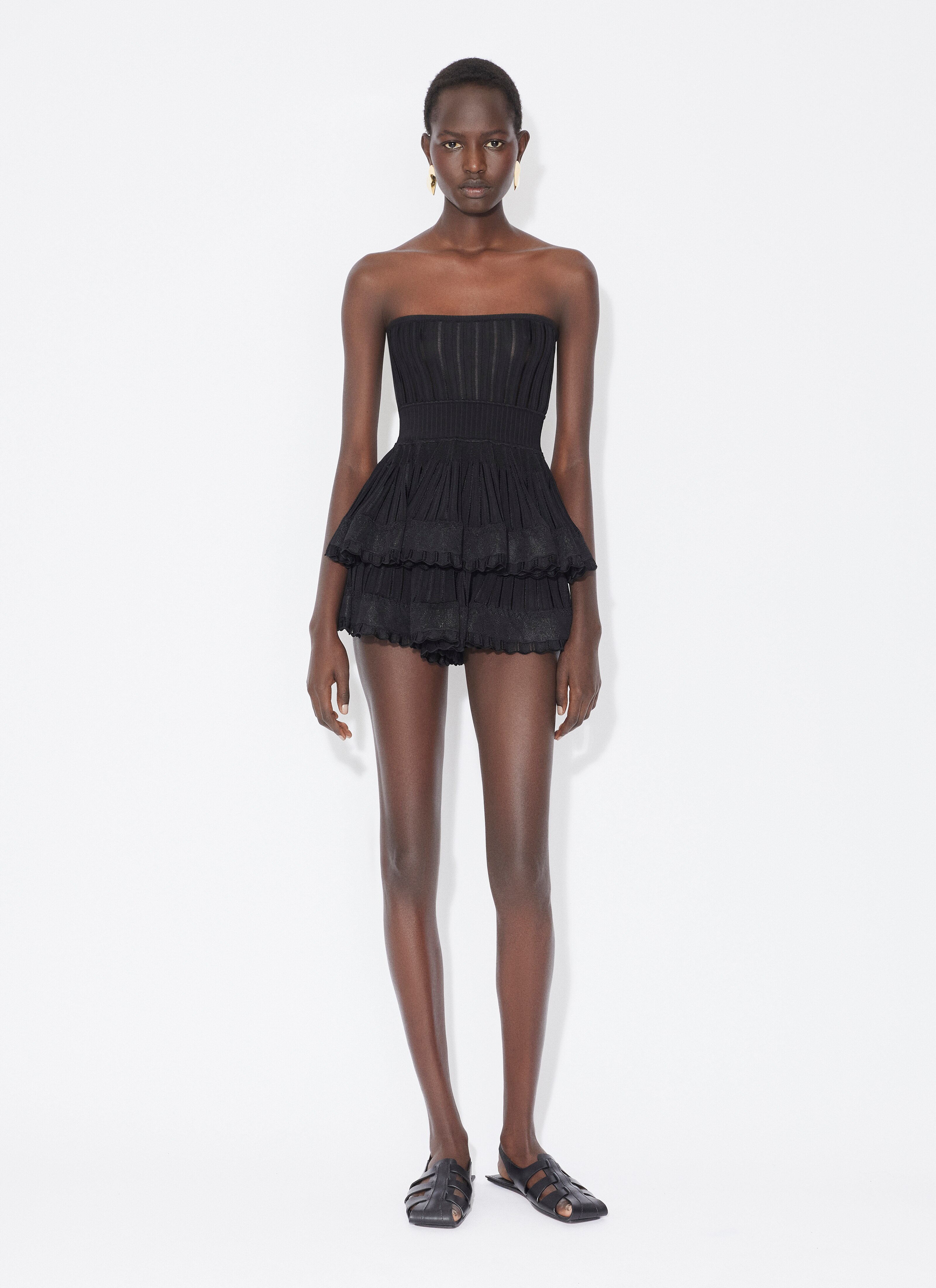 ALAÏA BLACK CRINOLINE SHORTS