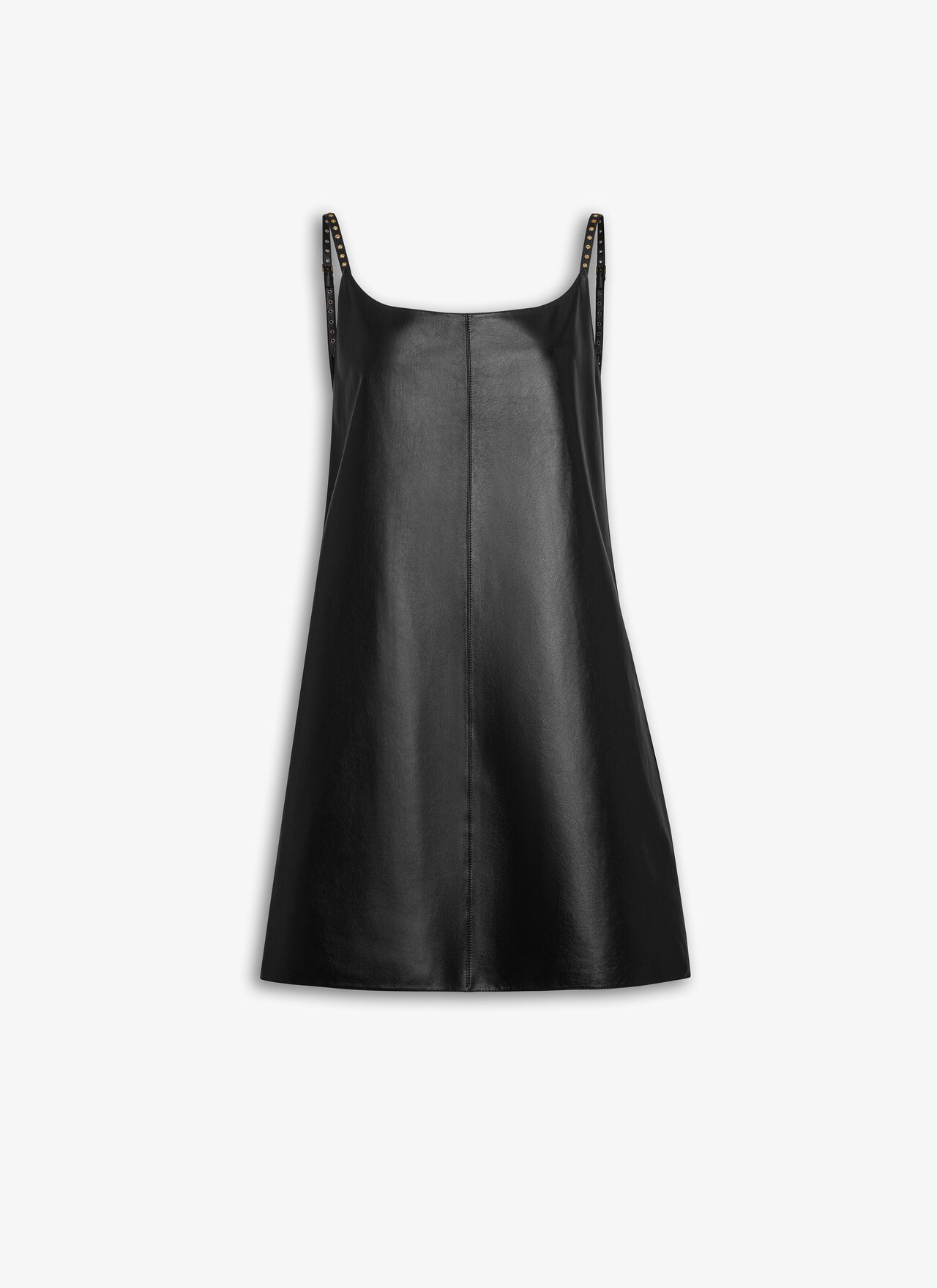 ALAÏA BLACK A LINE DRESS IN SOFT LEATHER |ALAÏA US