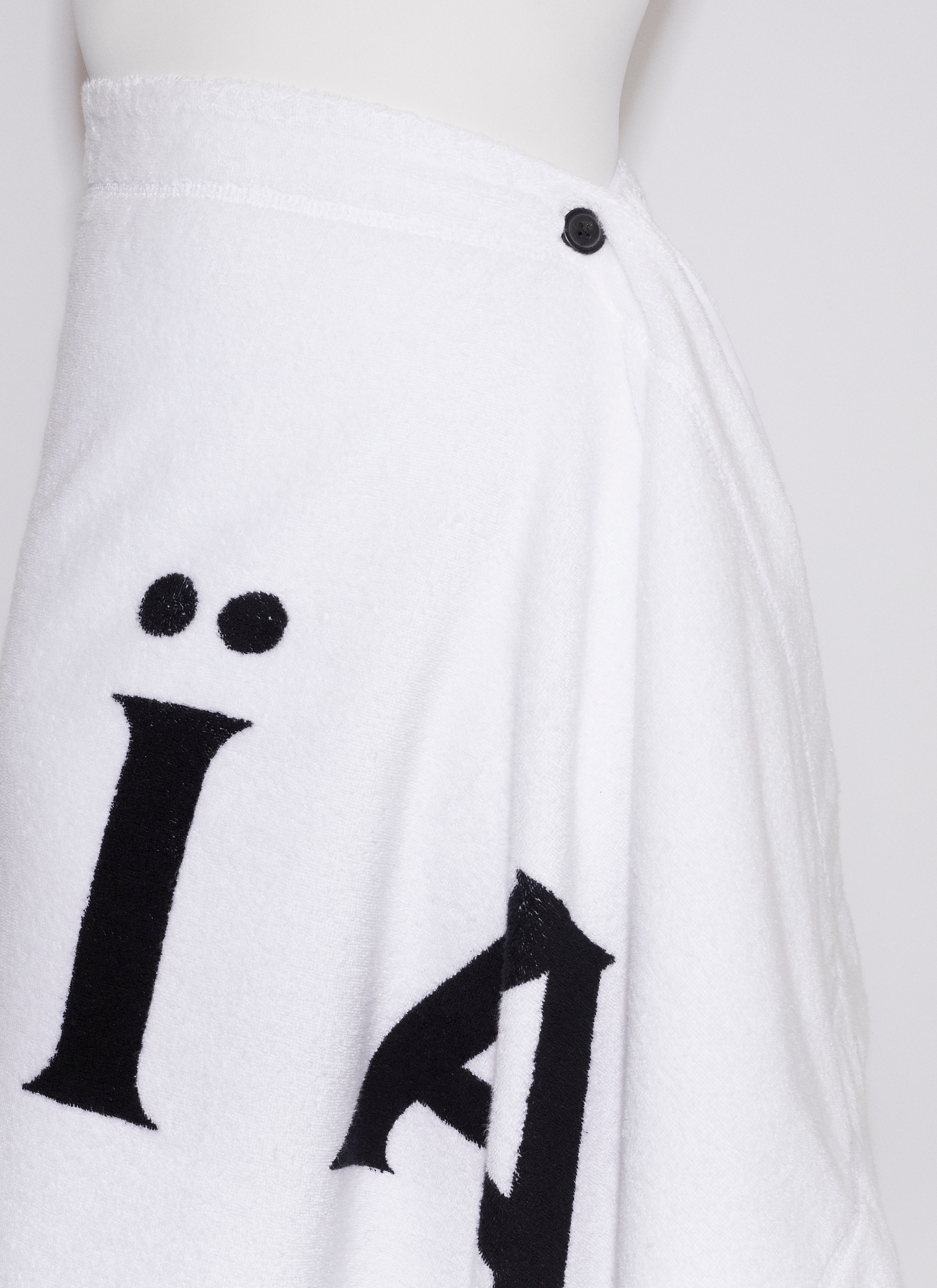 ALAÏA WHITE TOWEL SKIRT IN COTTON TERRY