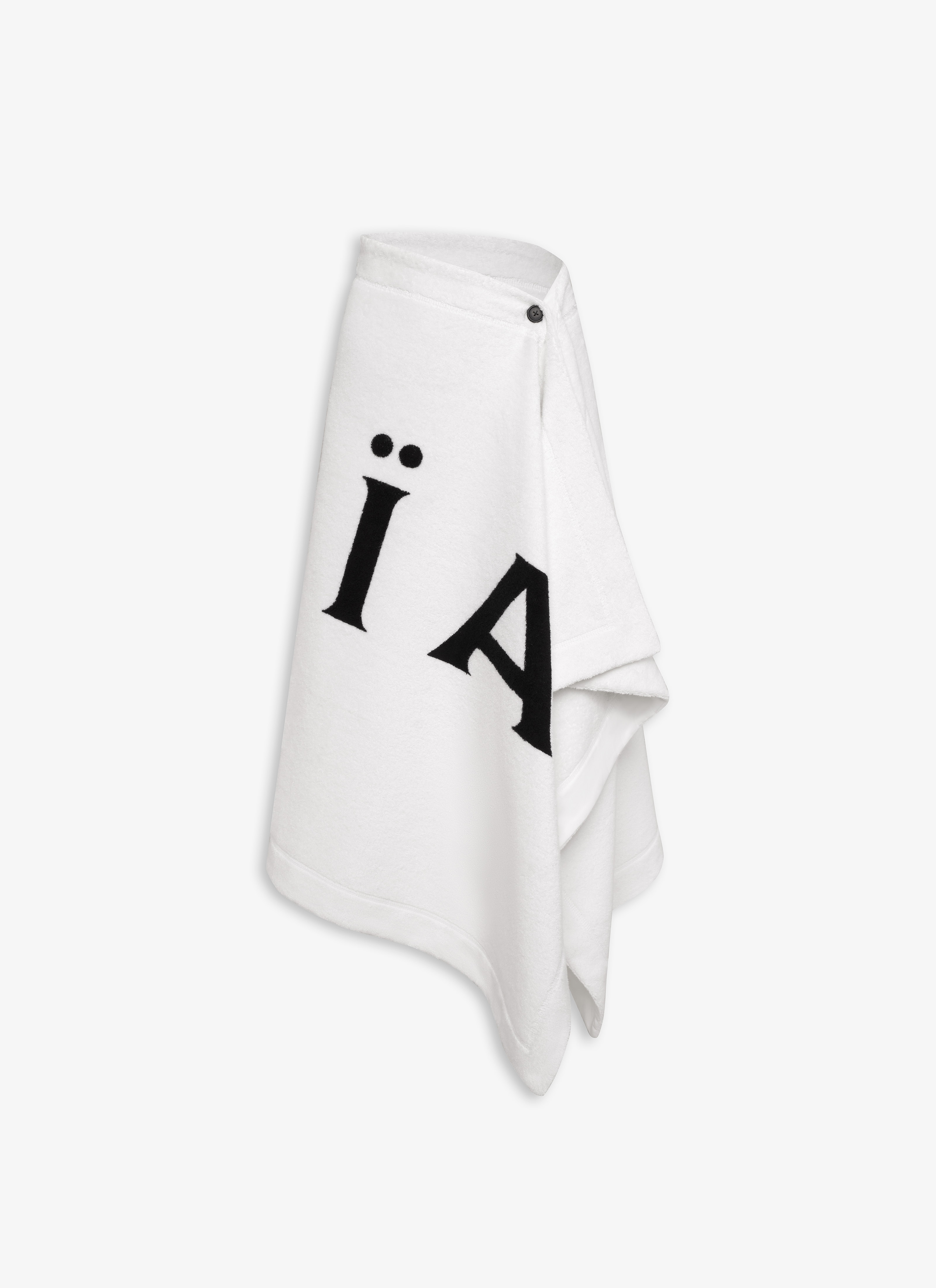 ALAÏA WHITE TOWEL SKIRT IN COTTON TERRY
