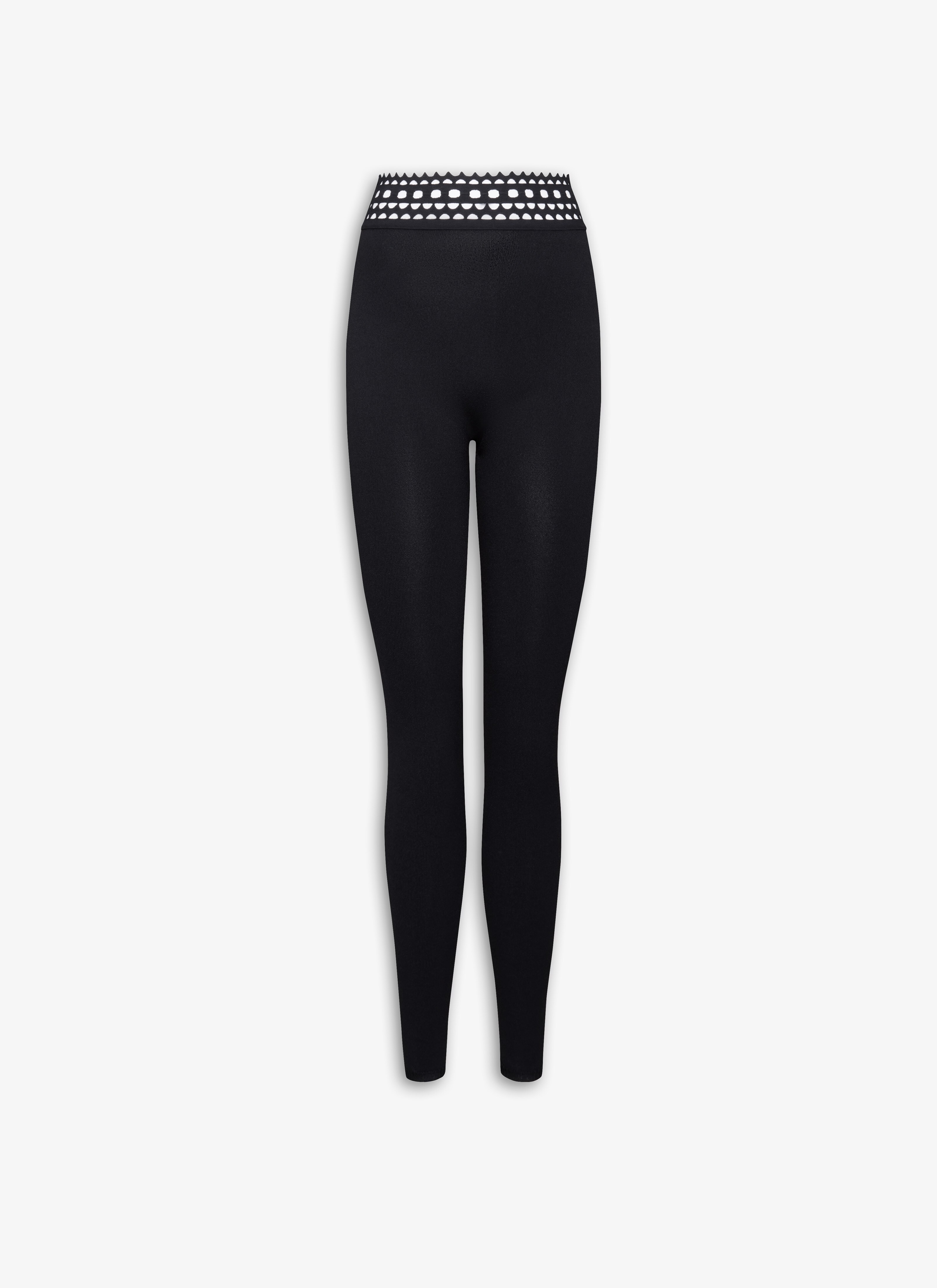 ALAÏA BLACK SCULPTING KNIT VIENNE LEGGING