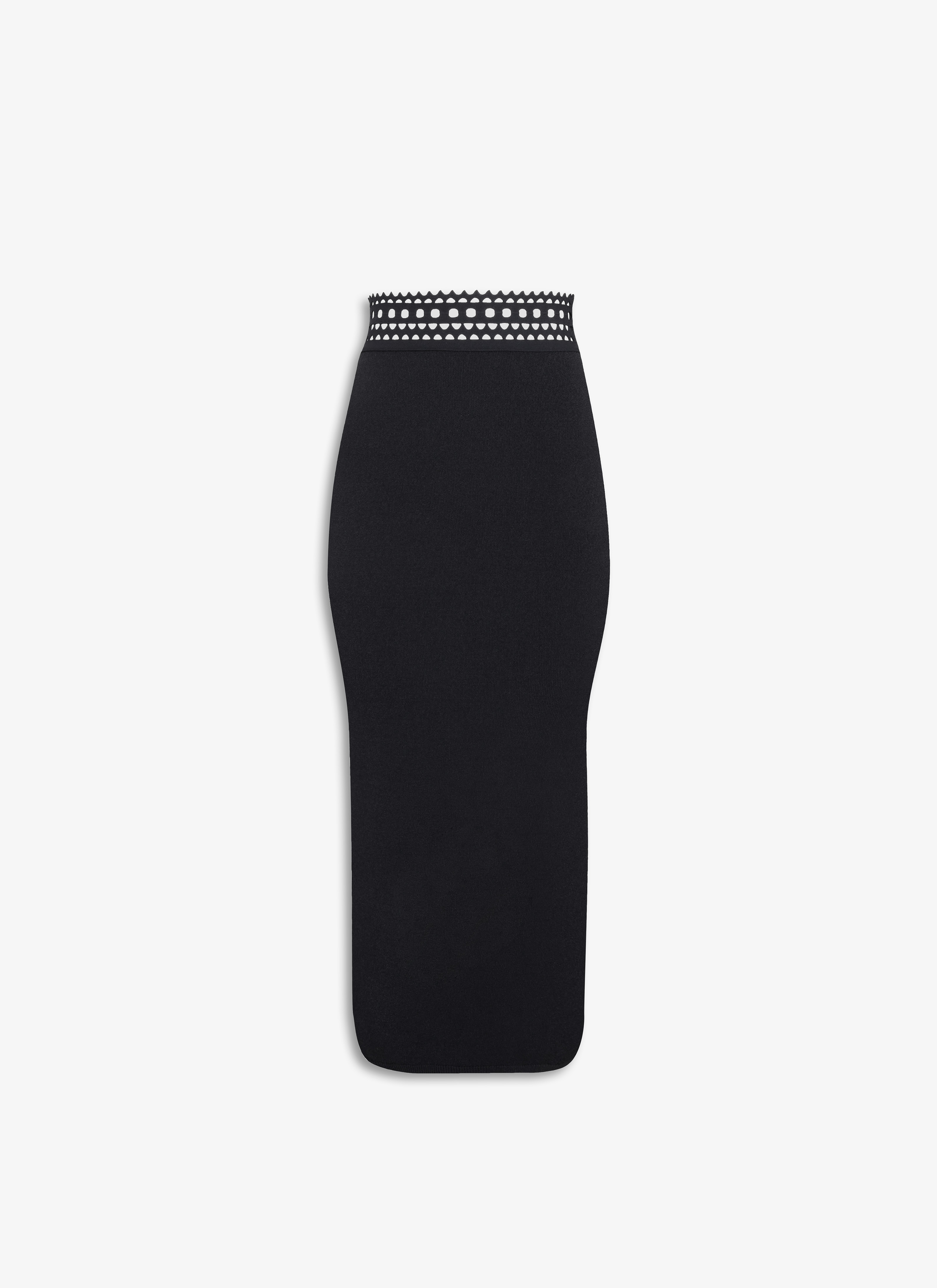 ALAÏA BLACK MAXI KNIT VIENNE SKIRT