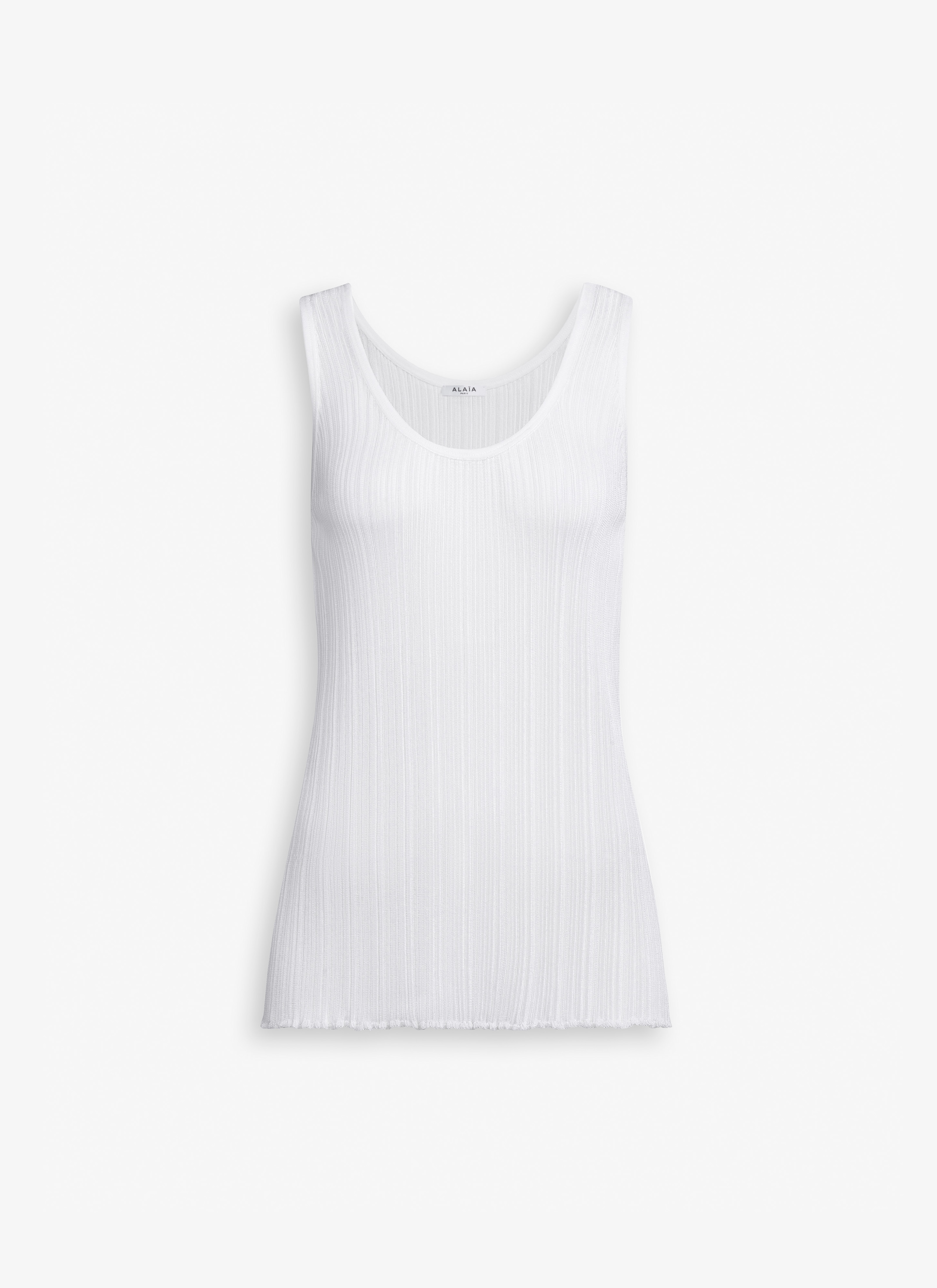 ALAÏA  PLEATED KNIT TANK TOP