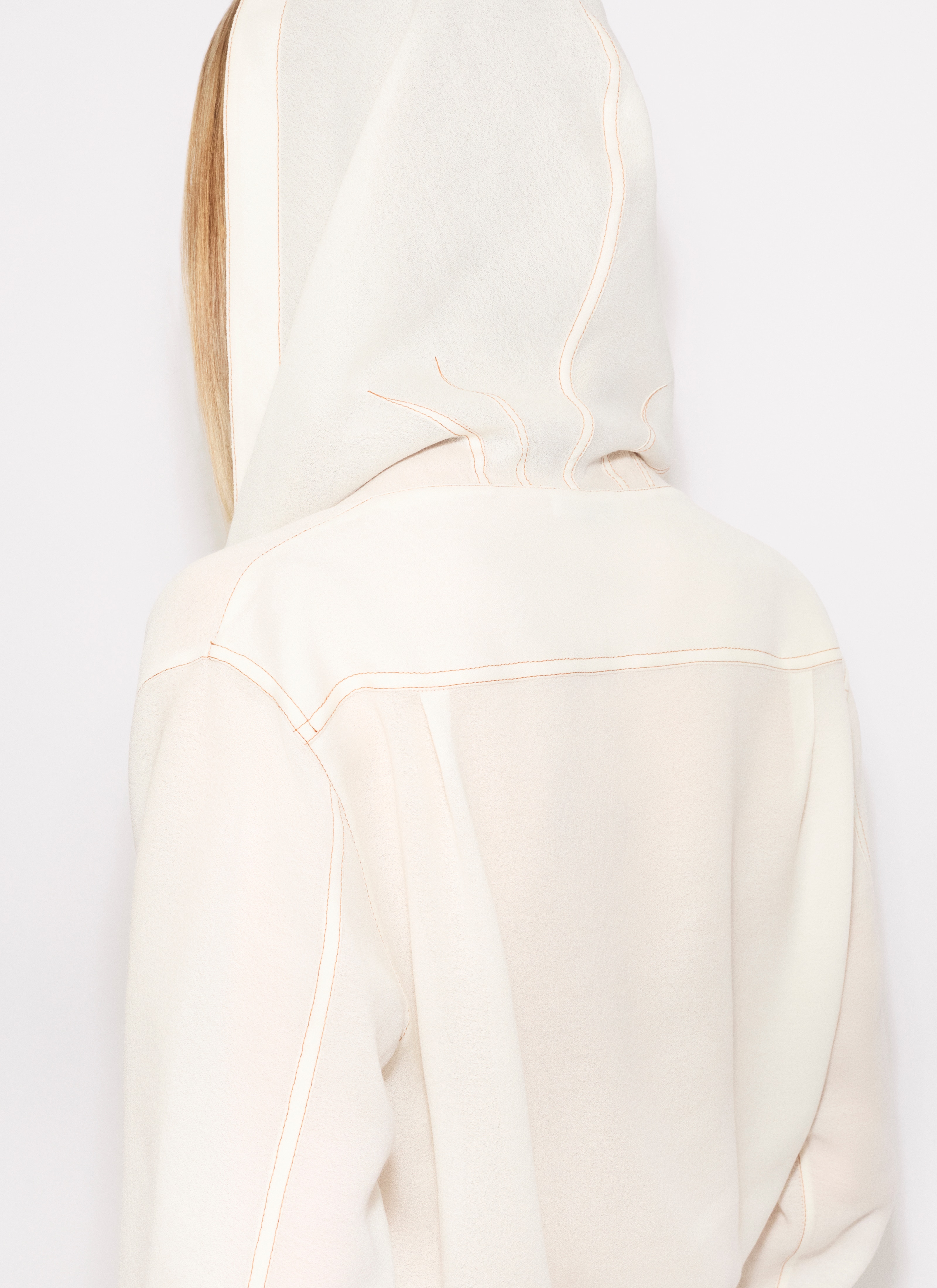 ALAÏA WEIß BODY-SHIRT MIT KAPUZE