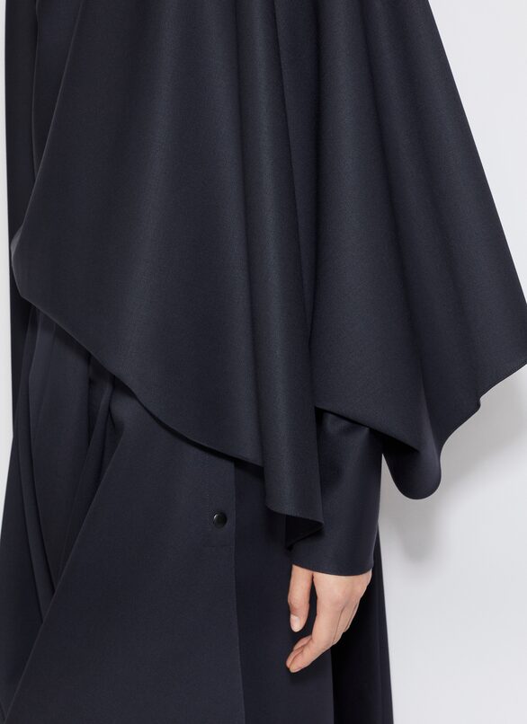 BACKLESS SCARF BLOUSE ALAÏA DENIM BLUE BACKLESS SCARF BLOUSE