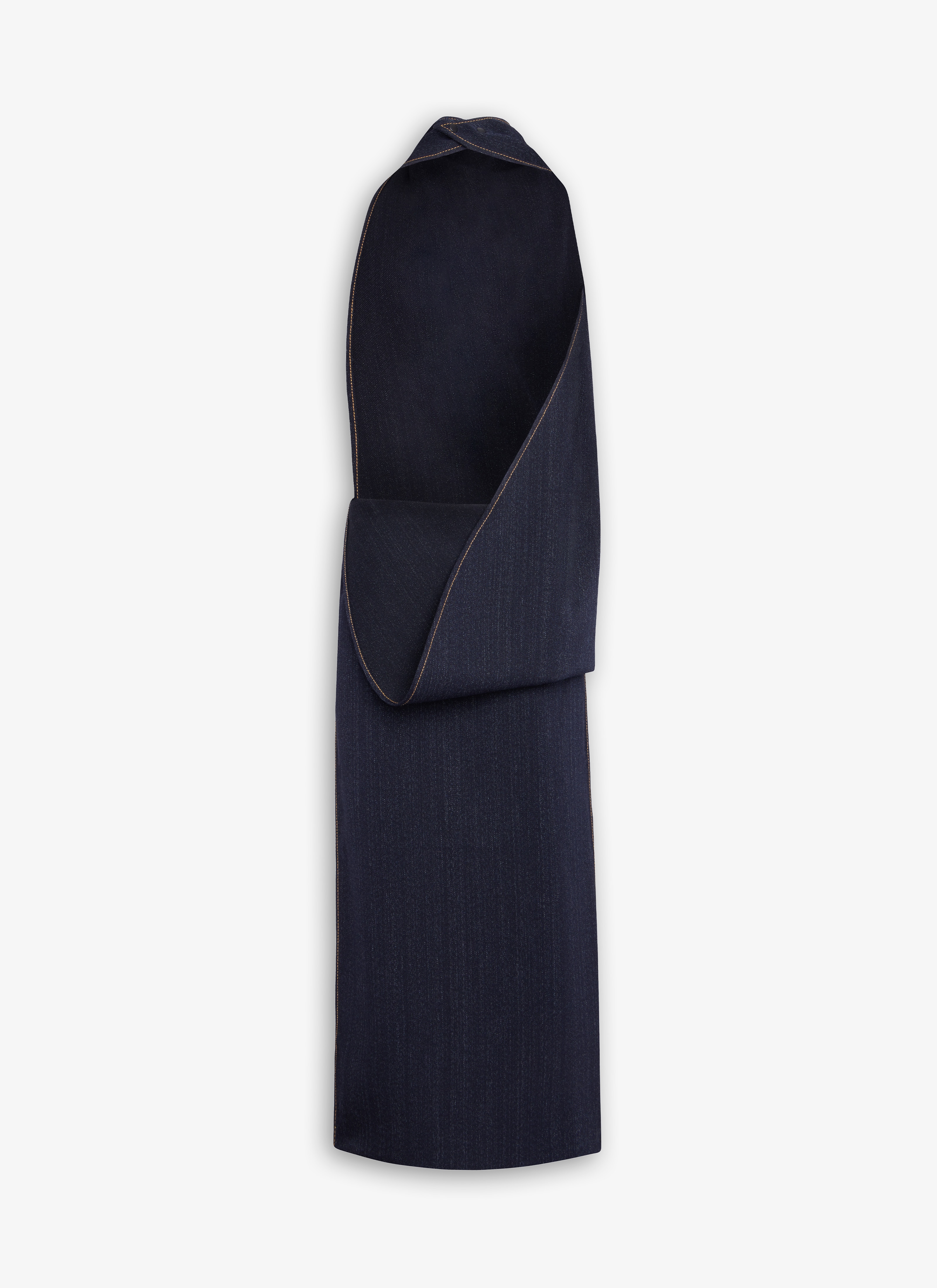 コート Alaia Cappotto Arrotondato In Cotone ALAÏA ASYMMETRICAL CAPE TOP IN WOOL DENIM | ALAÏA CO