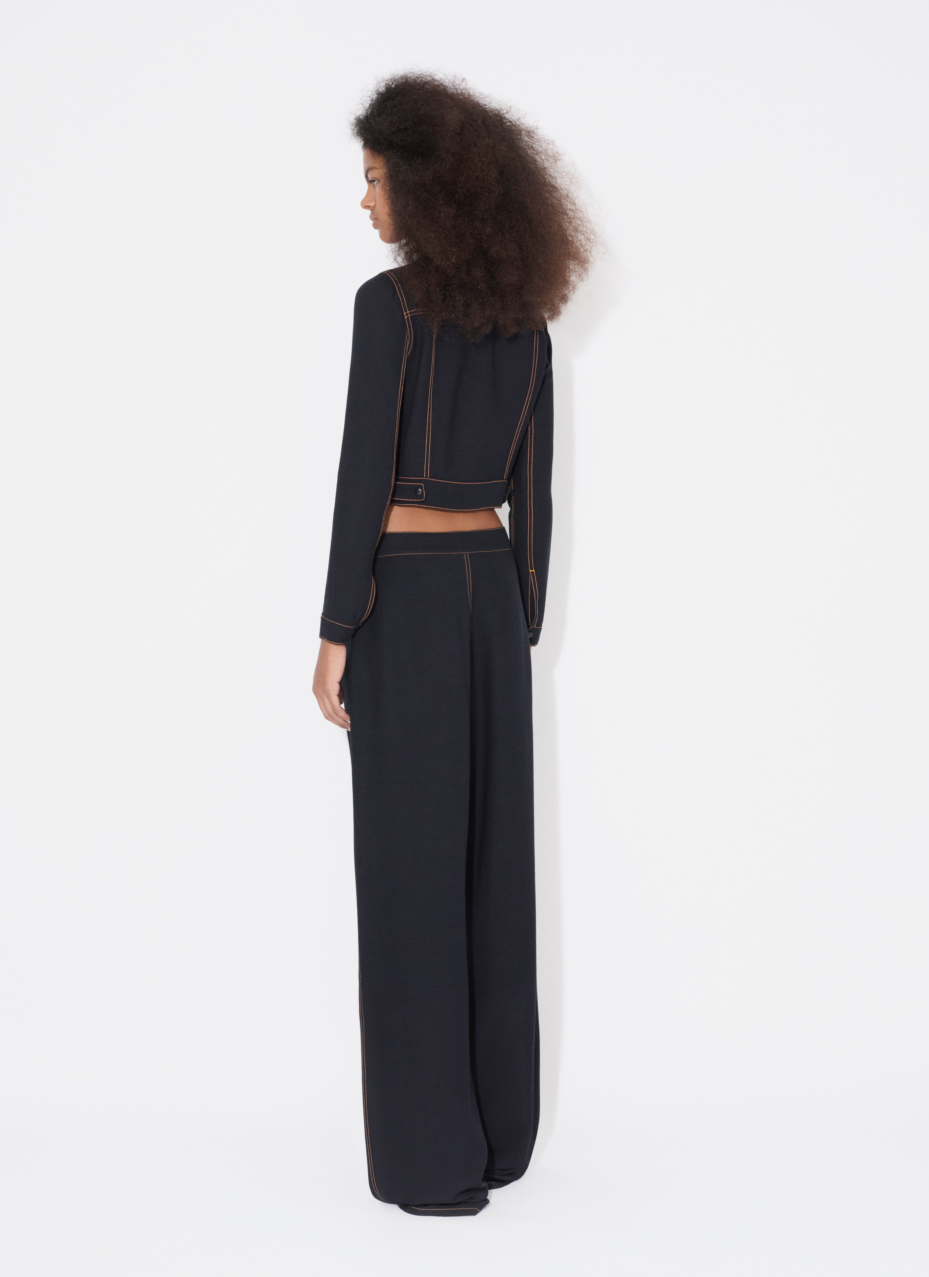 ALAÏA PANTALON FLUIDE DENIM BLUE
