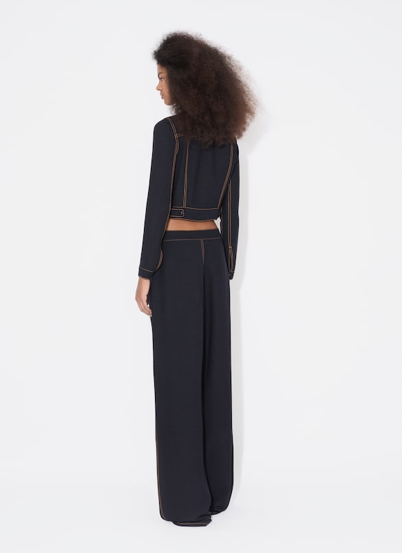 TAILORED TROUSERS ALAÏA DENIM BLUE TAILORED TROUSERS