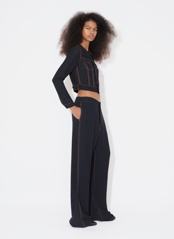 TAILORED TROUSERS ALAÏA DENIM BLUE TAILORED TROUSERS