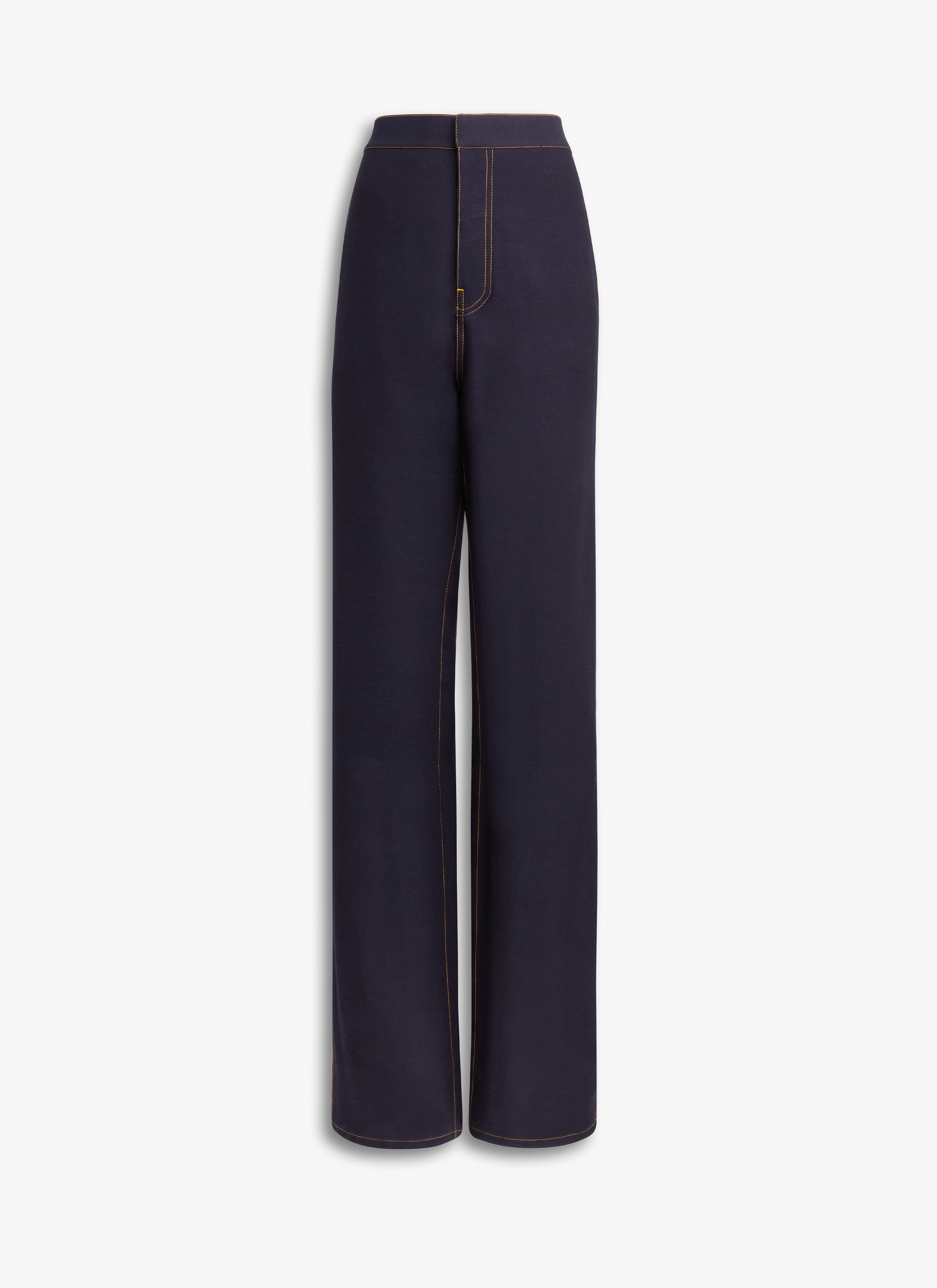 ALAÏA PANTALON FLUIDE DENIM BLUE