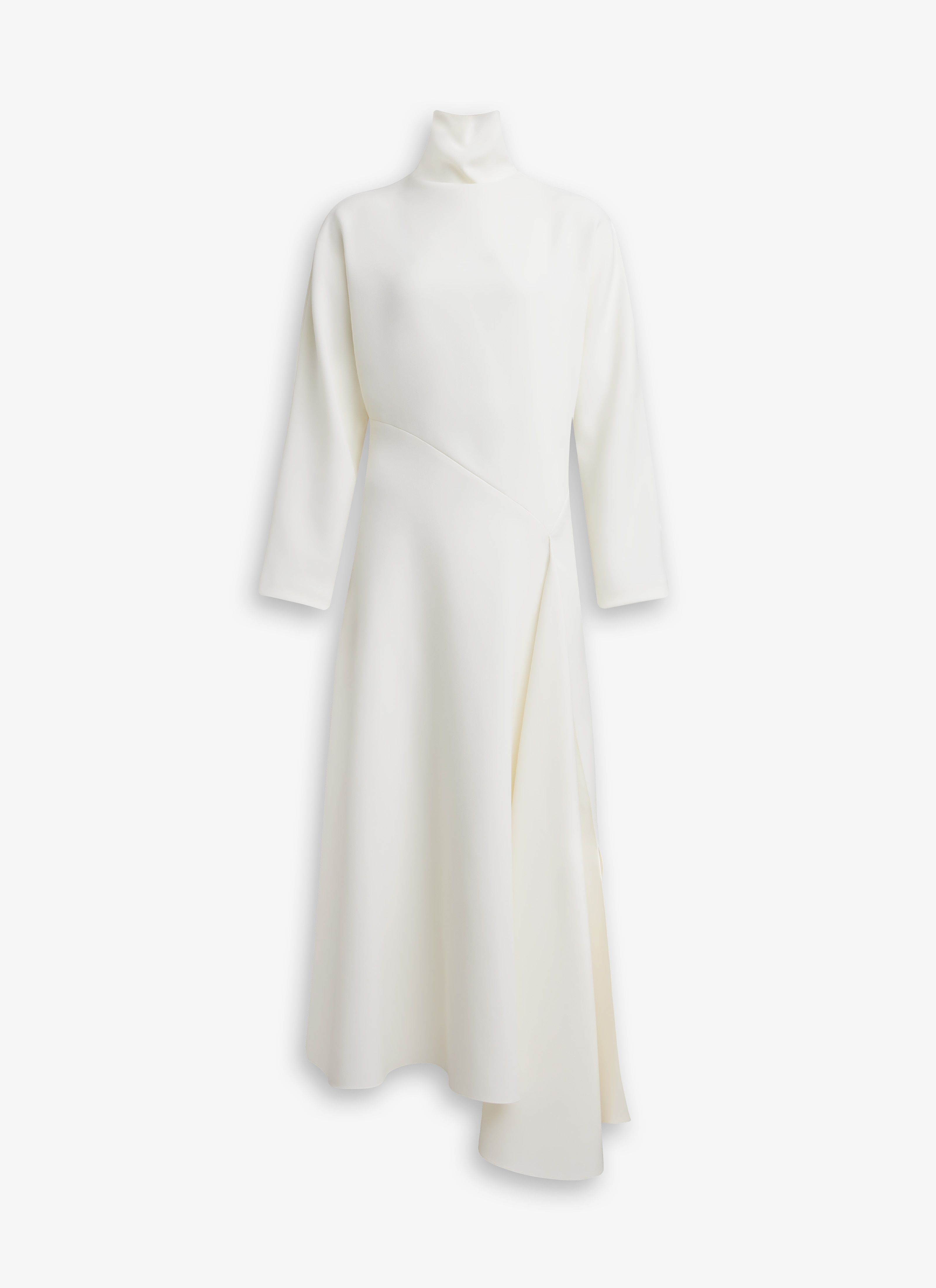 ALAÏA WEIß FLIESSENDES ASYMMETRISCHES KLEID