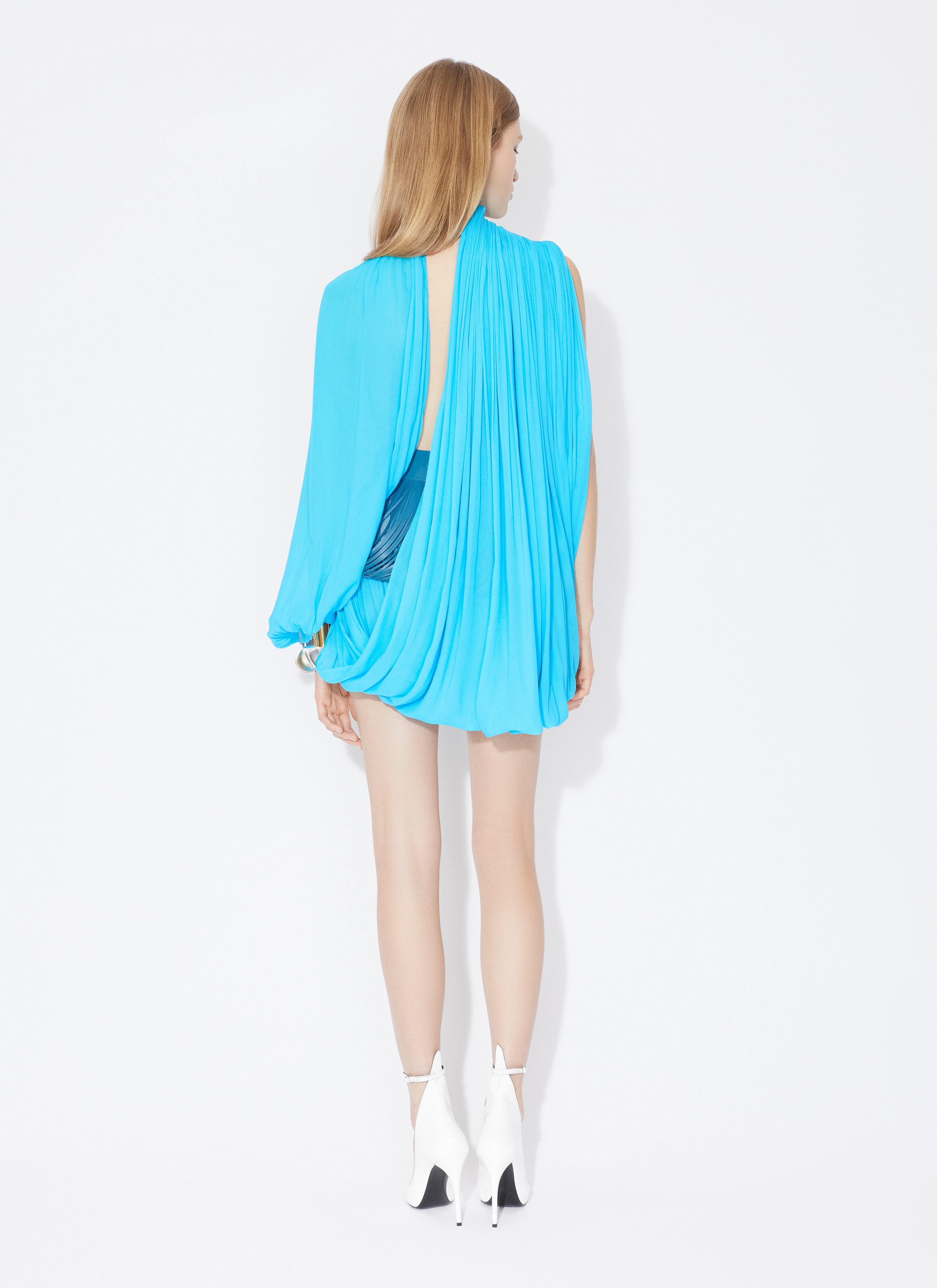 ALAÏA  ASYMMETRIC DRAPED DRESS