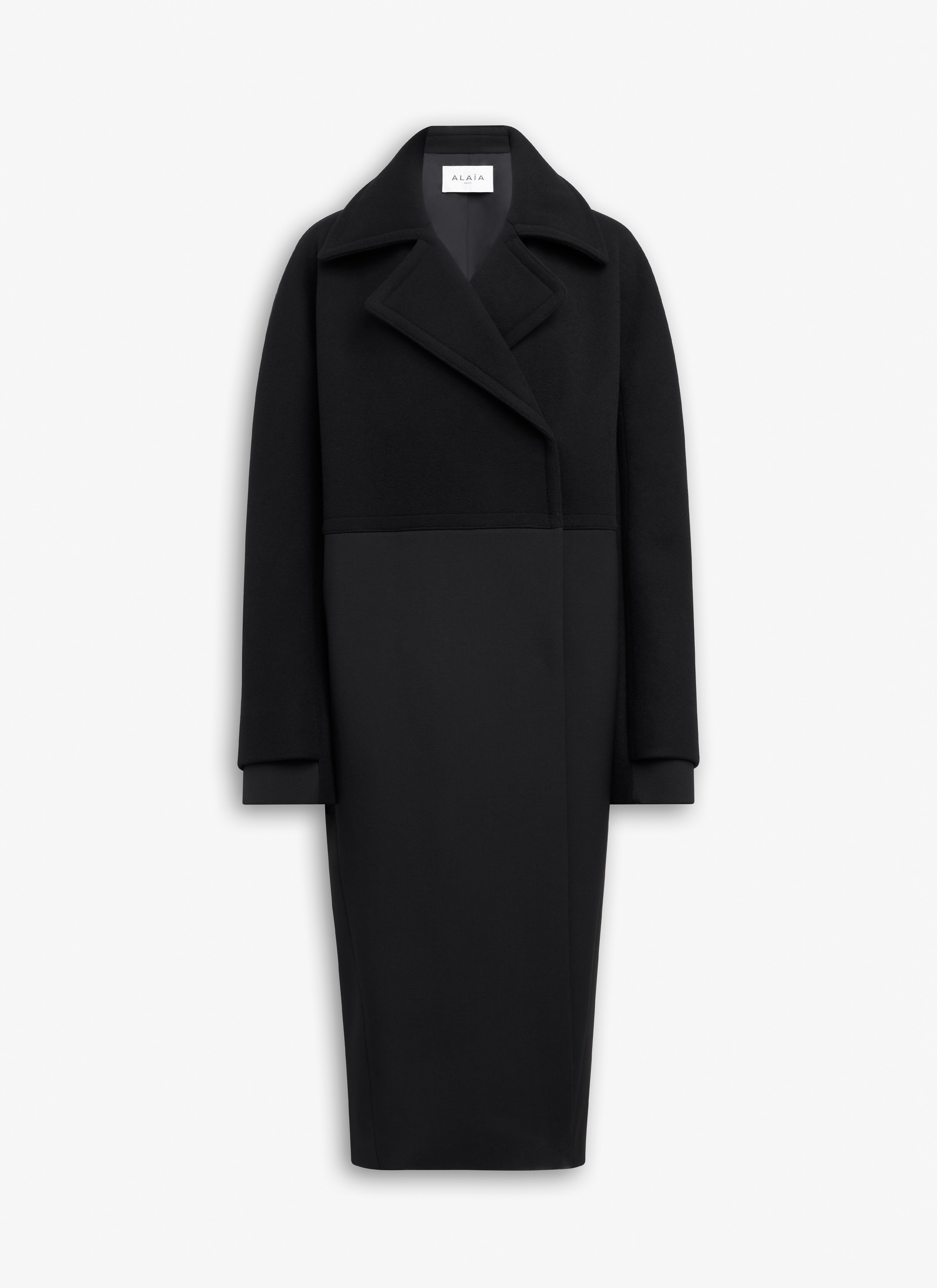ALA A BLACK COLLAR COAT ALA A US
