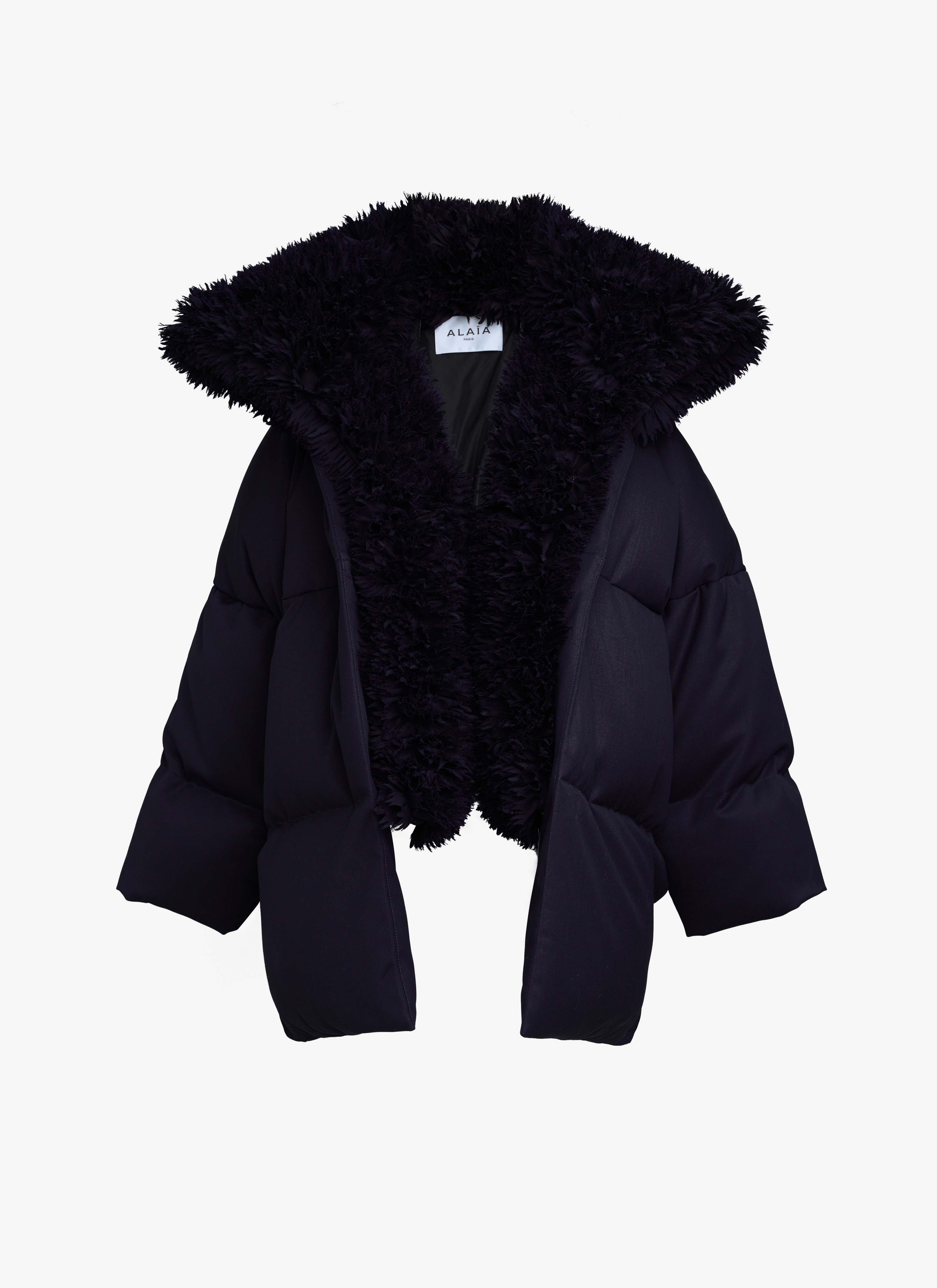 ALAÏA BLUE JEANS FRILL PUFFER