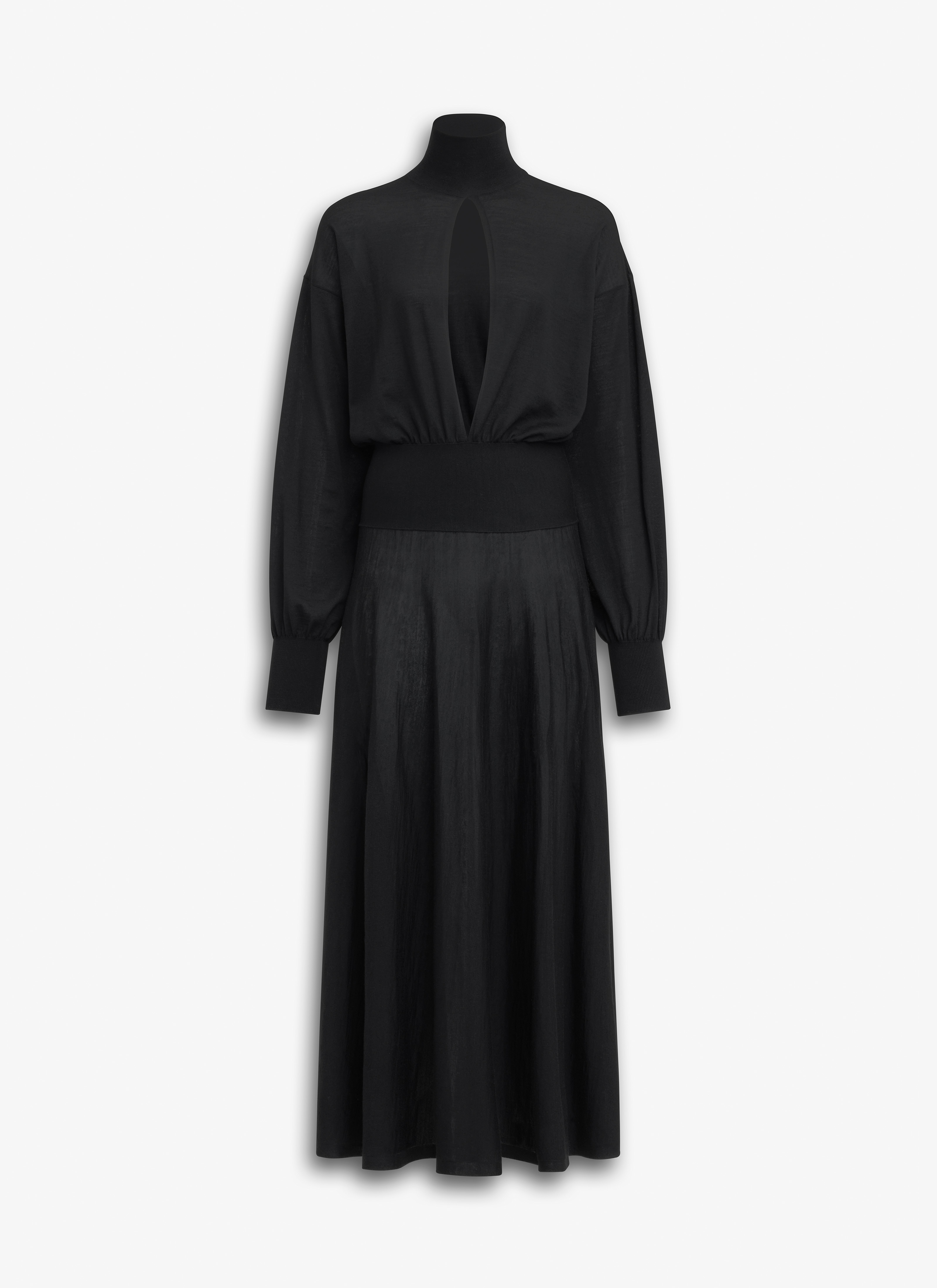 ALAÏA SCHWARZ LANGES FLIESSENDES KLEID