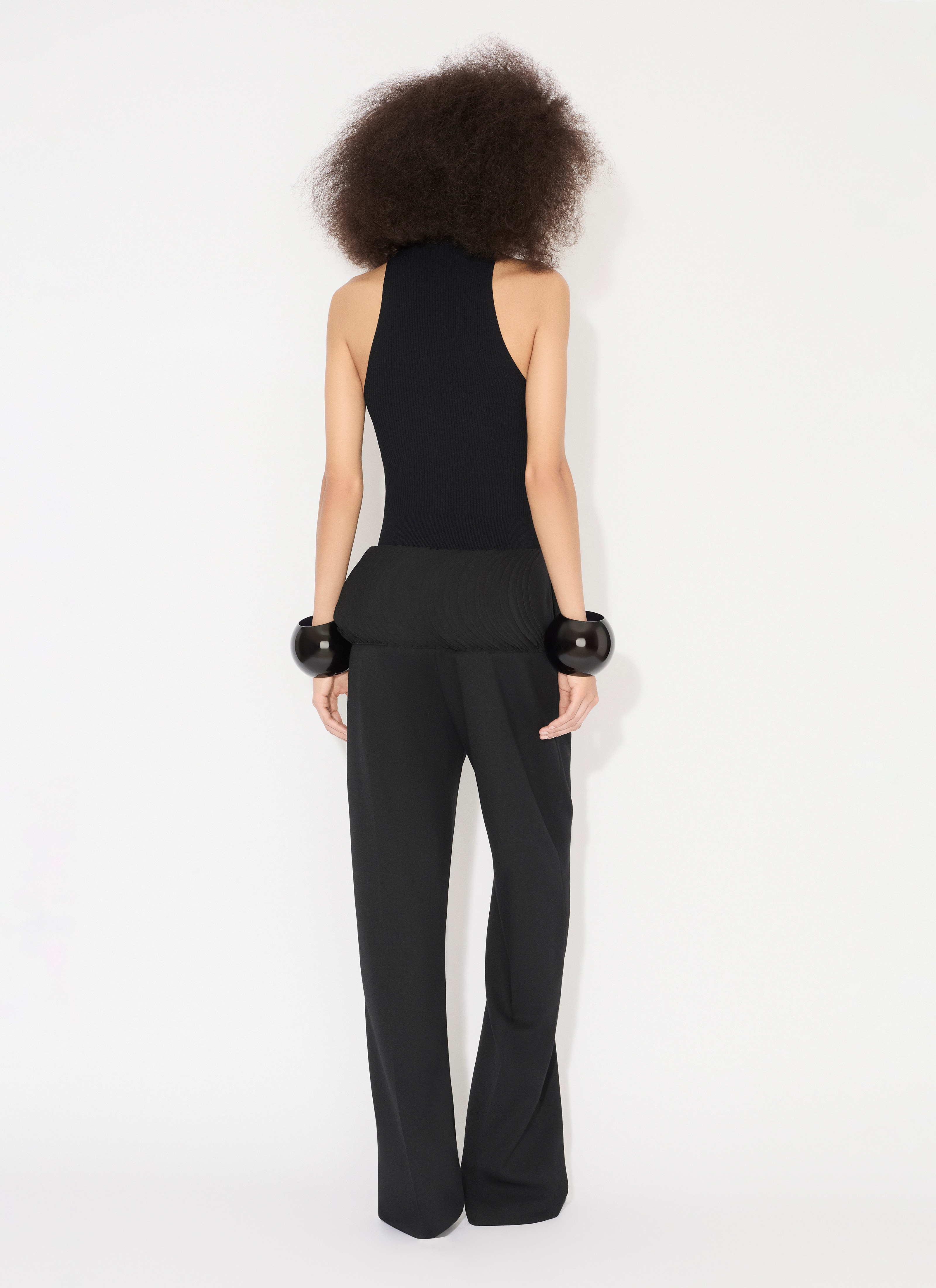 ALAÏA  WOOL MILLEFEUILLE PANTS 