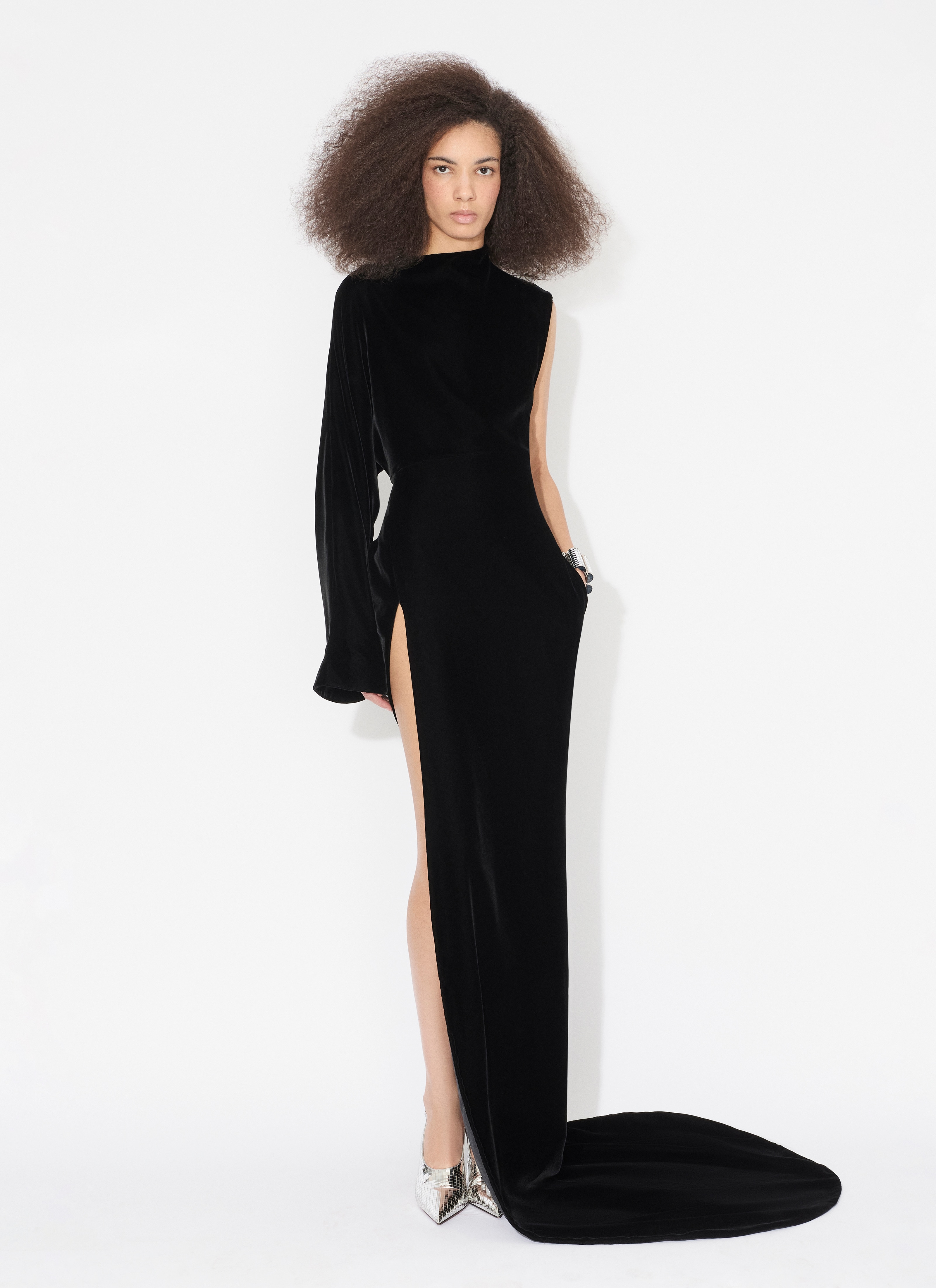 ALAÏA  LANGES SAMTKLEID