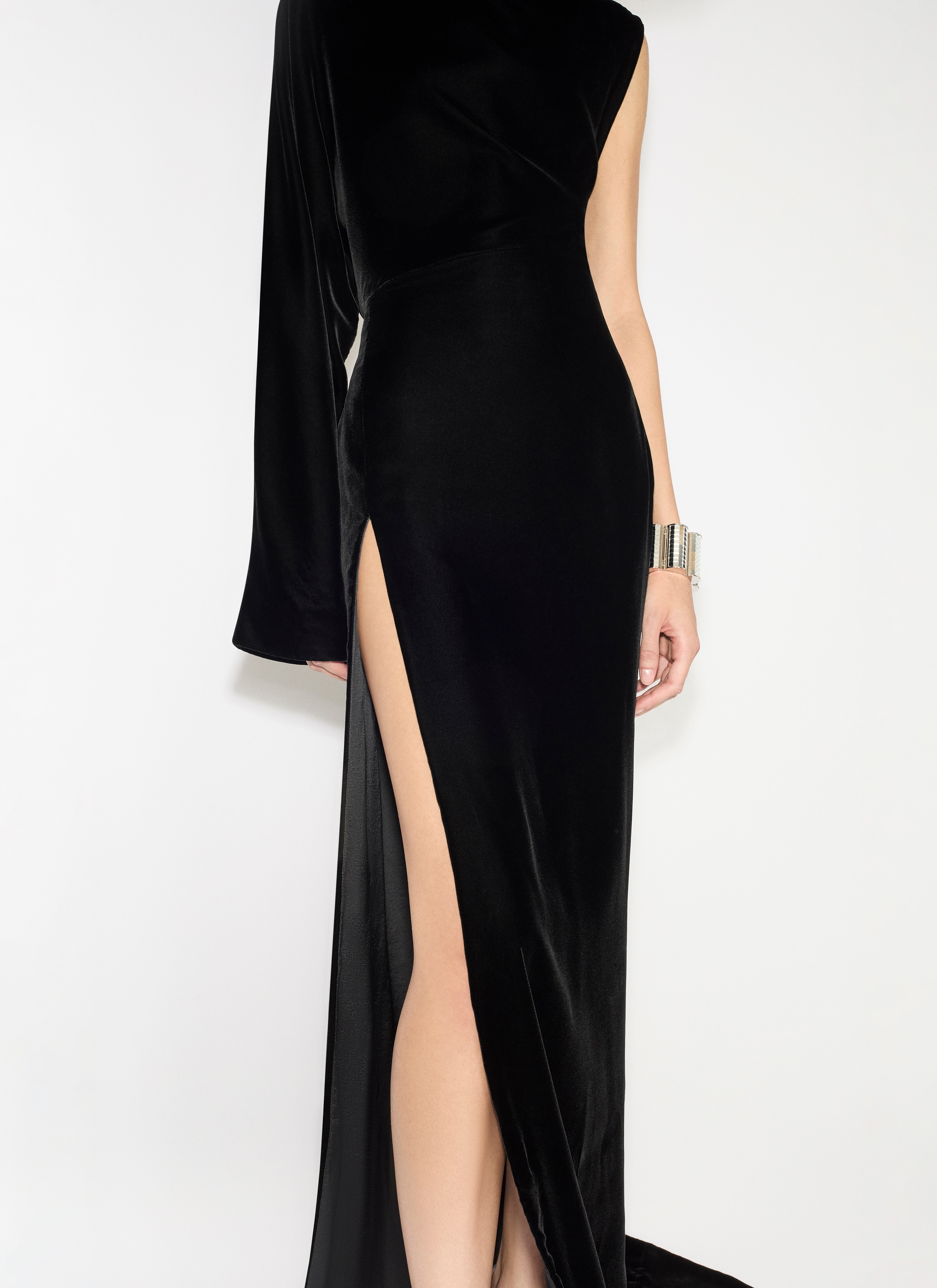 ALAÏA  LANGES SAMTKLEID