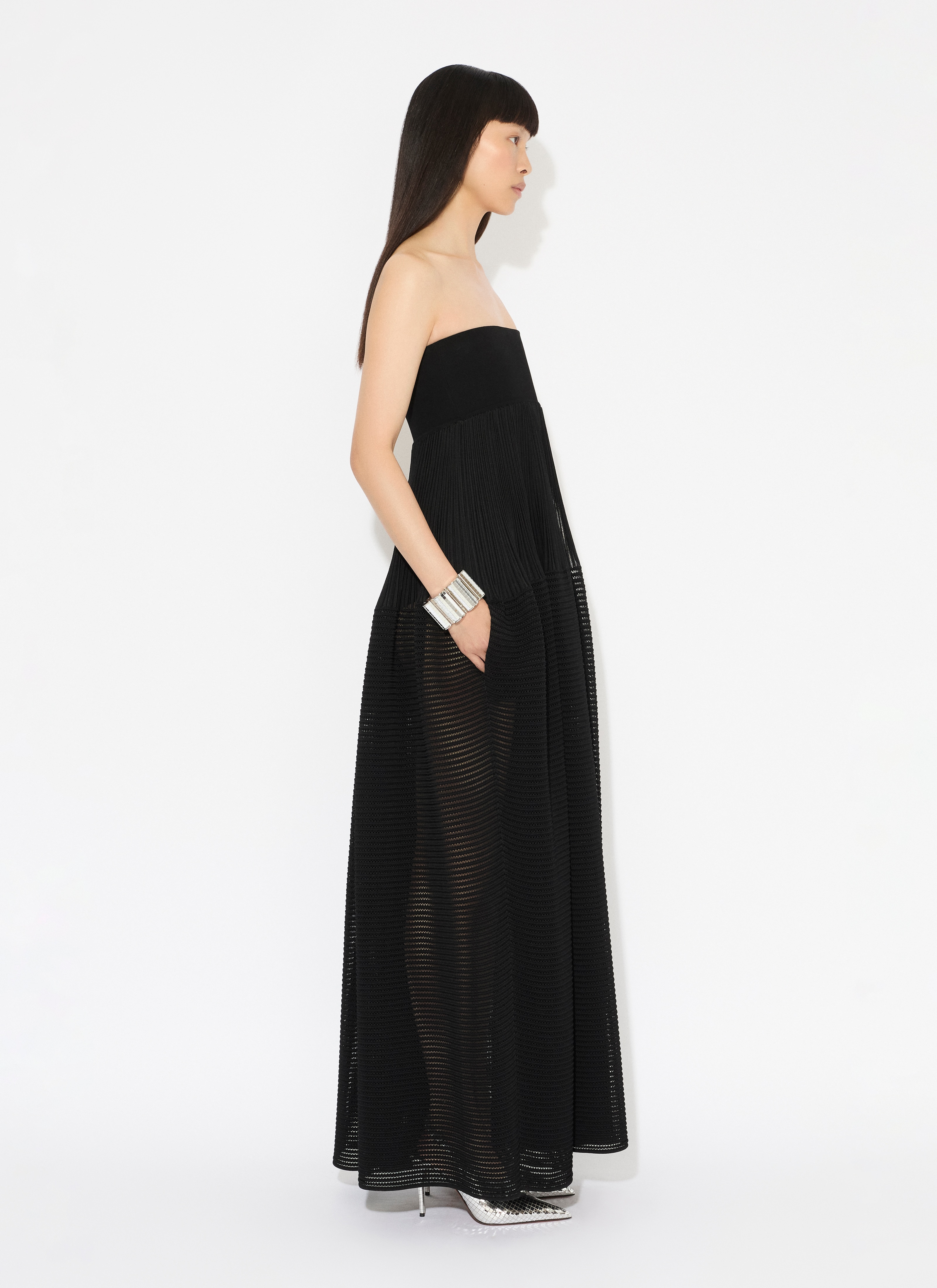 ALAÏA  크리놀린 니트 롱 드레스