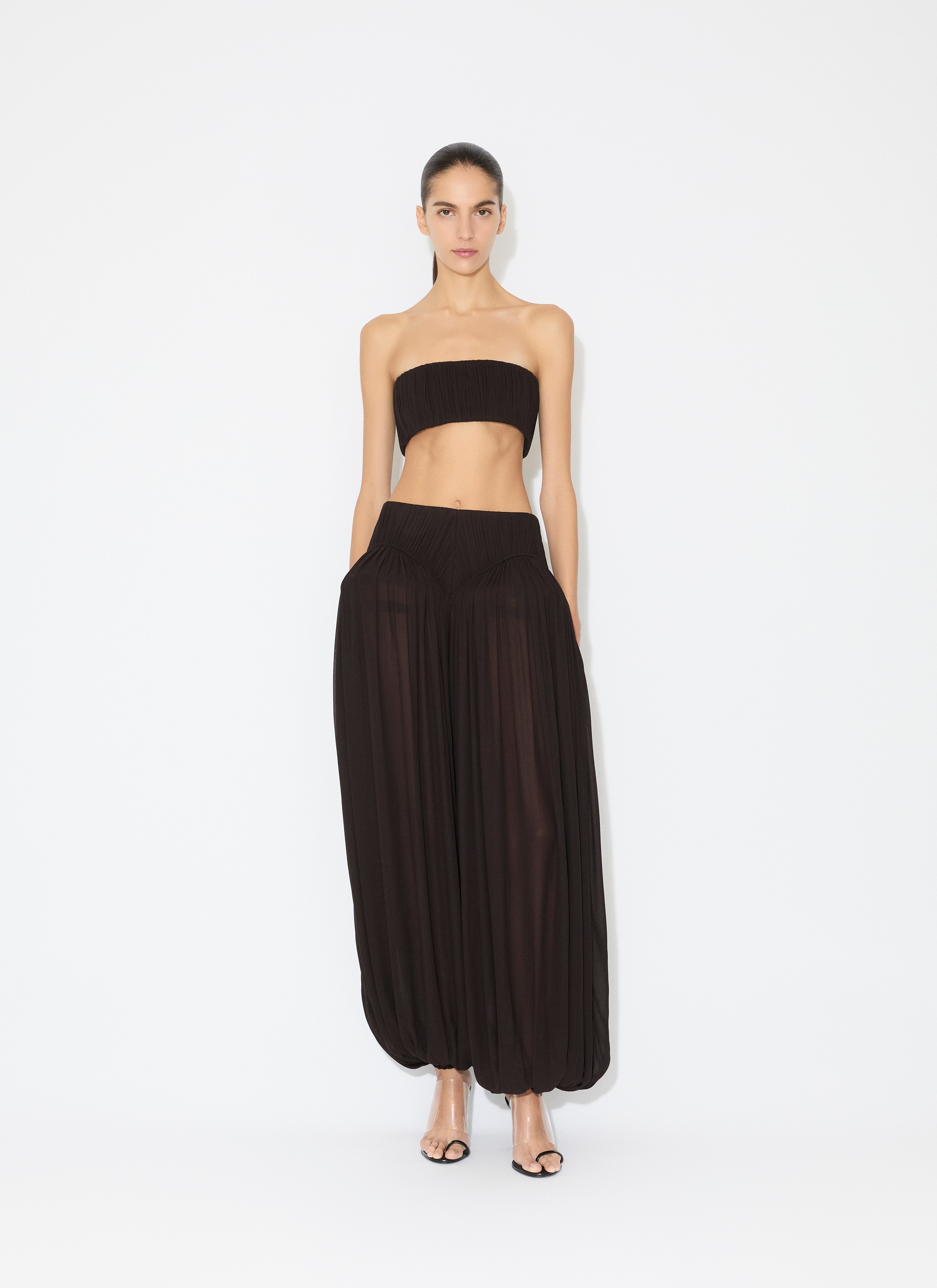 ALAÏA  조제트 드레이프 팬츠