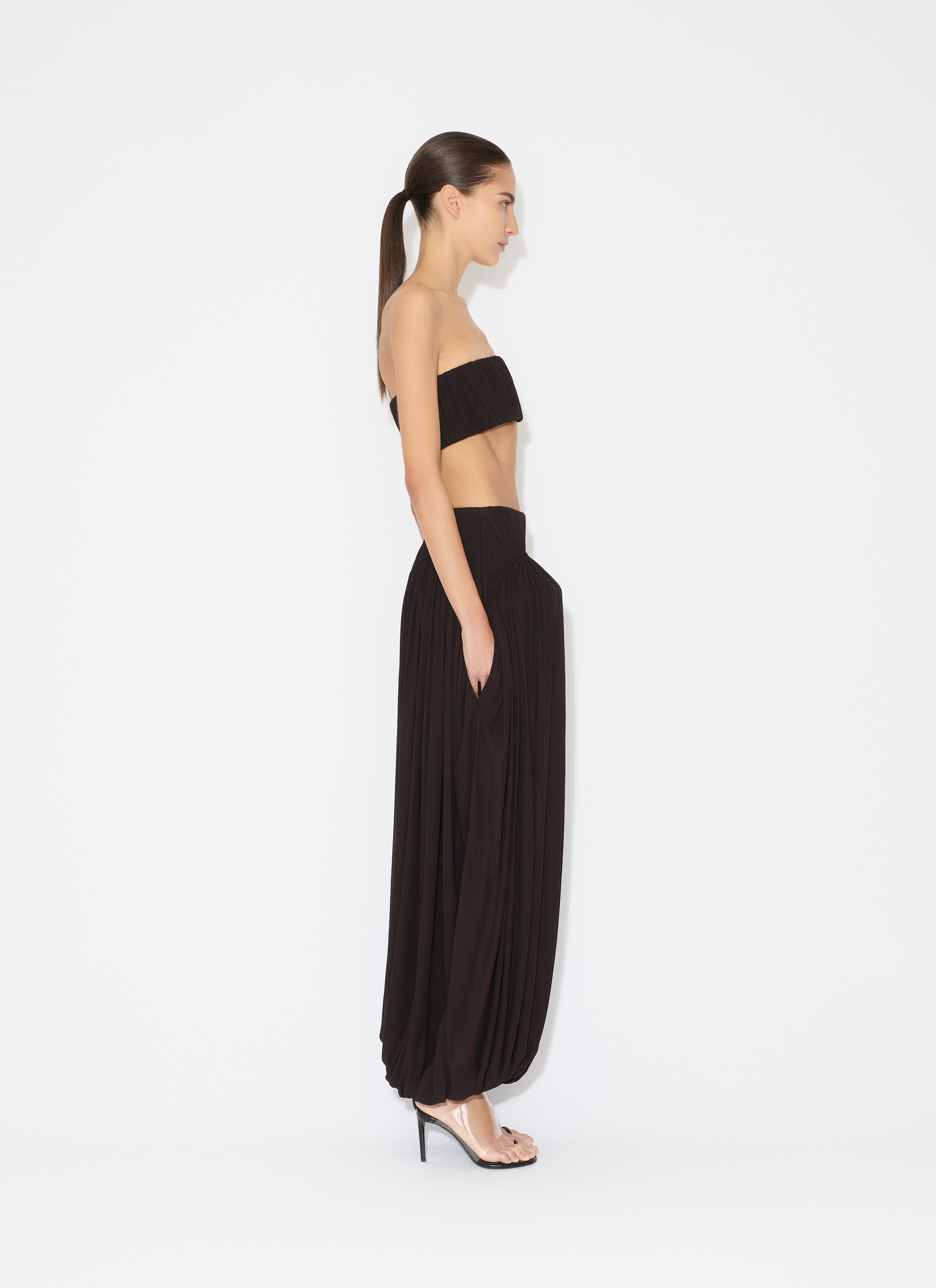 ALAÏA  조제트 드레이프 팬츠