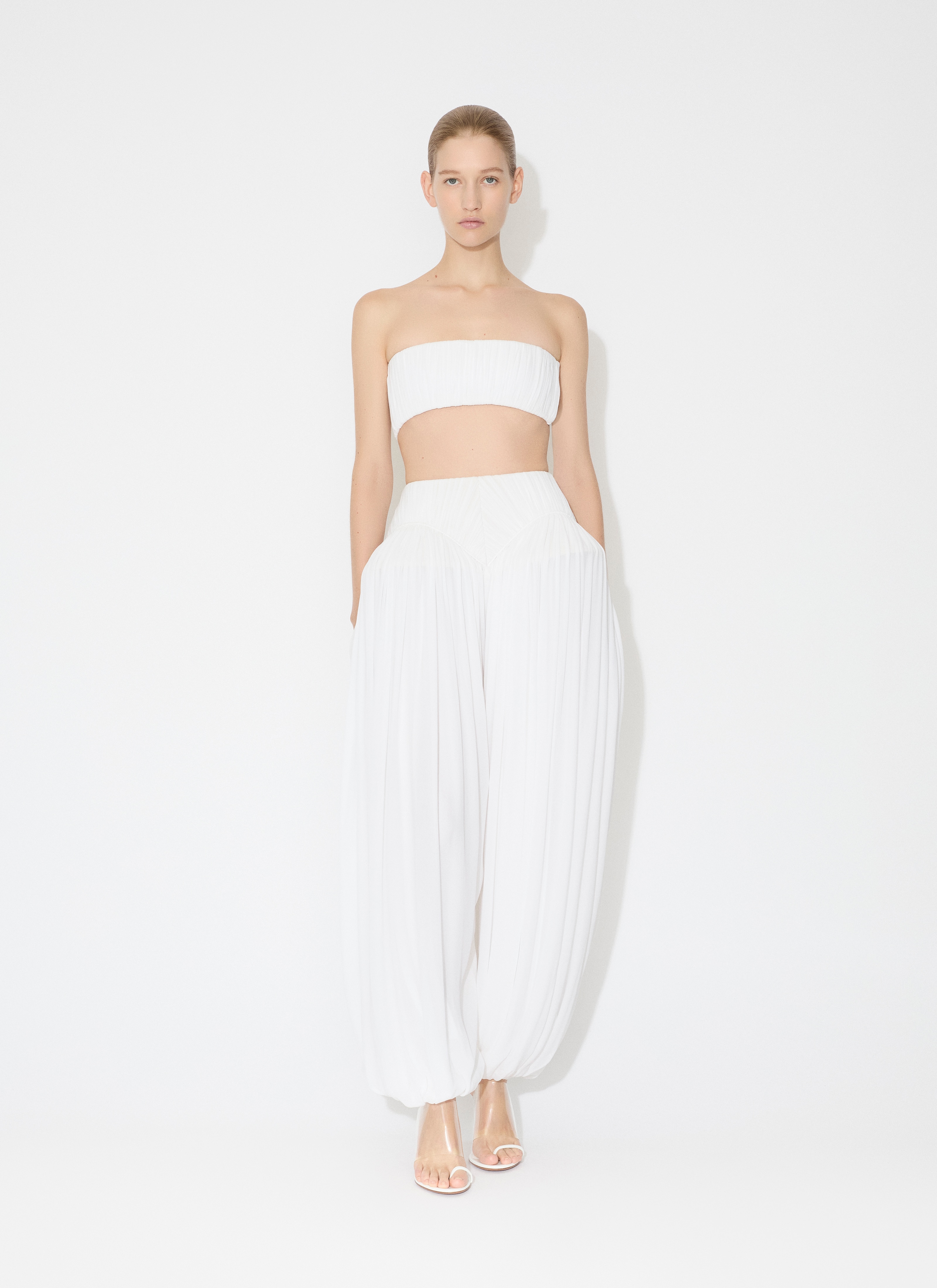 ALAÏA  조제트 드레이프 팬츠
