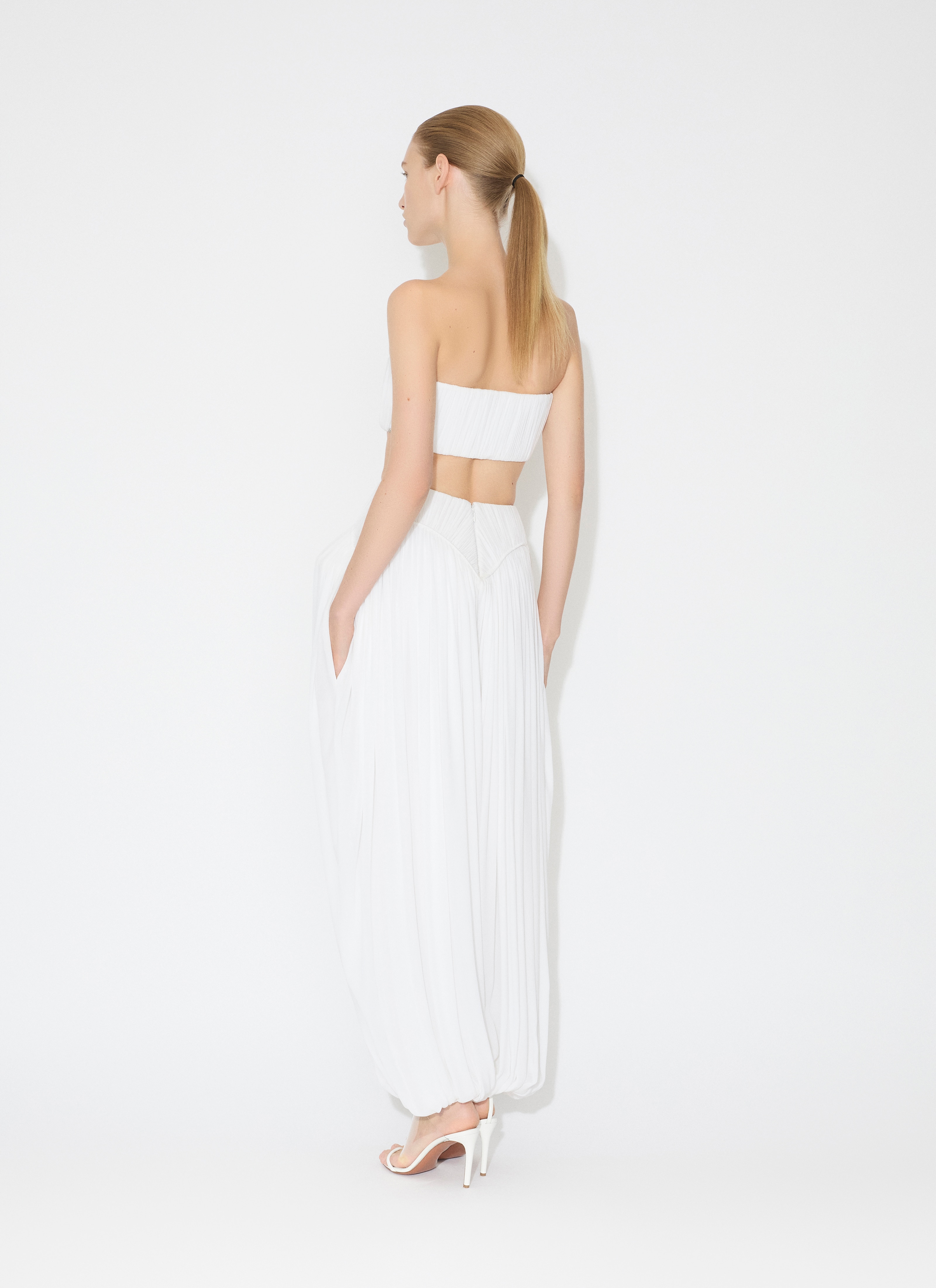 ALAÏA  조제트 드레이프 팬츠