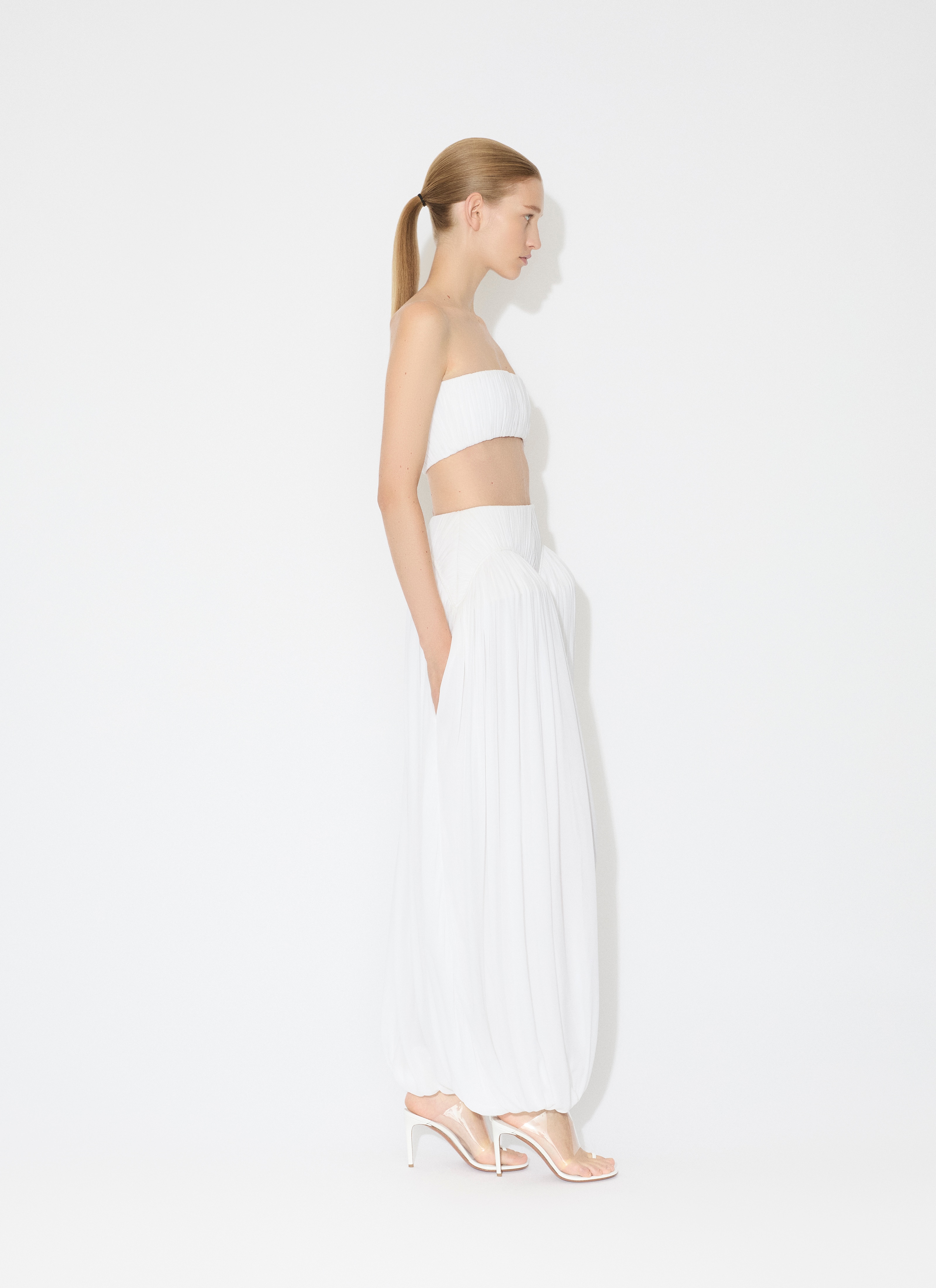 ALAÏA  조제트 드레이프 팬츠