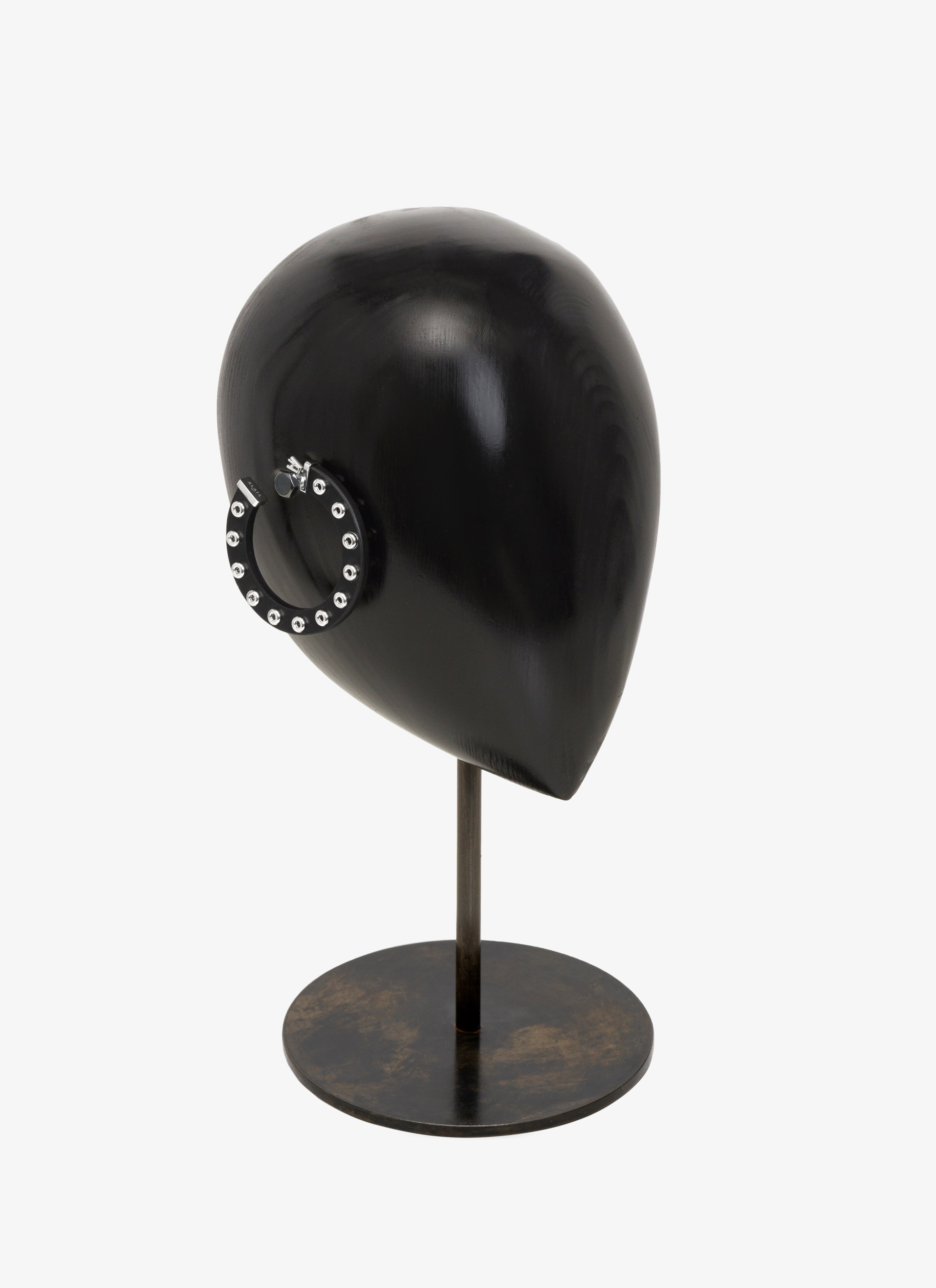 ALAÏA BOUCLES D'OREILLES EN CUIR À ŒILLETS NOIR